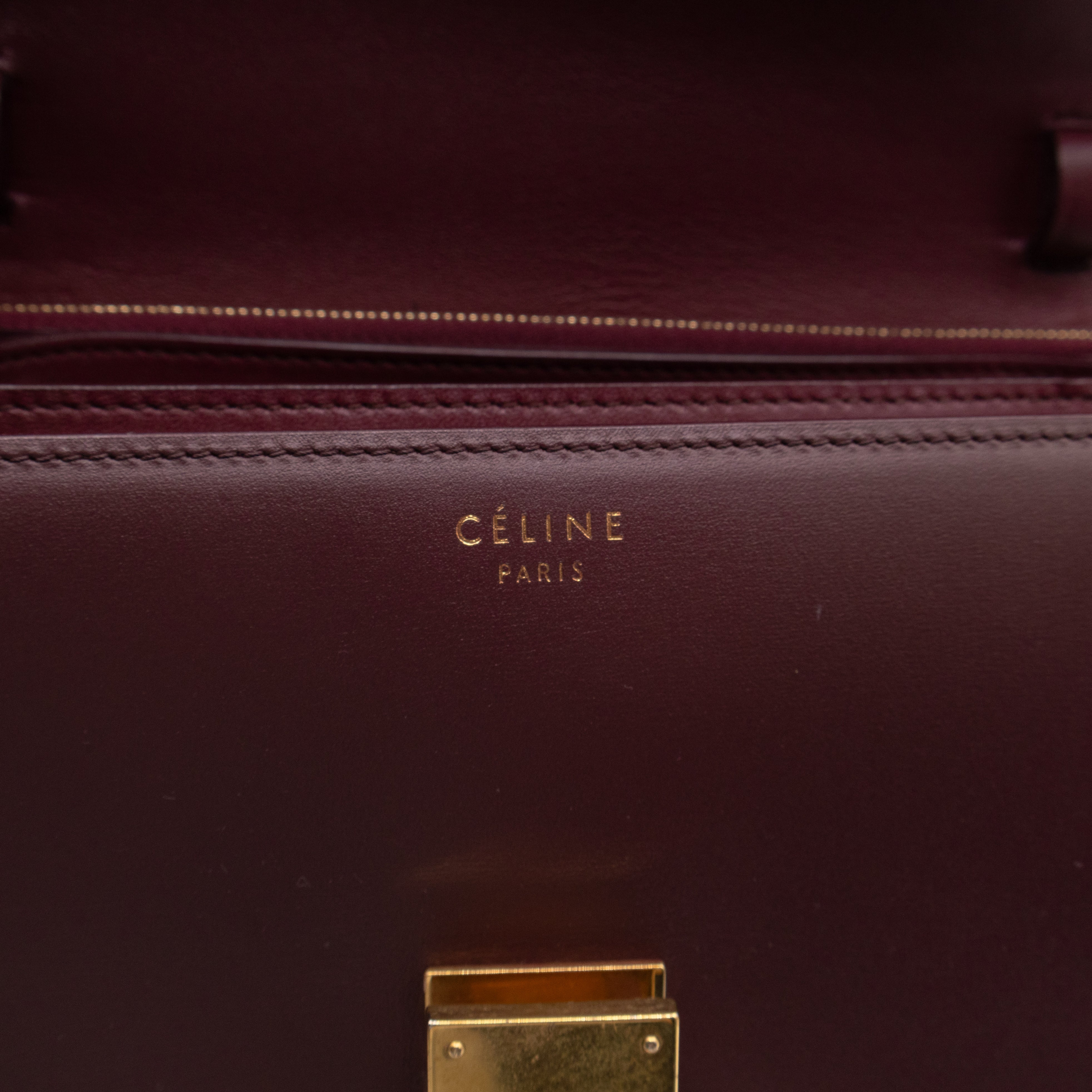 Classic Box Medium Burgundy Leather