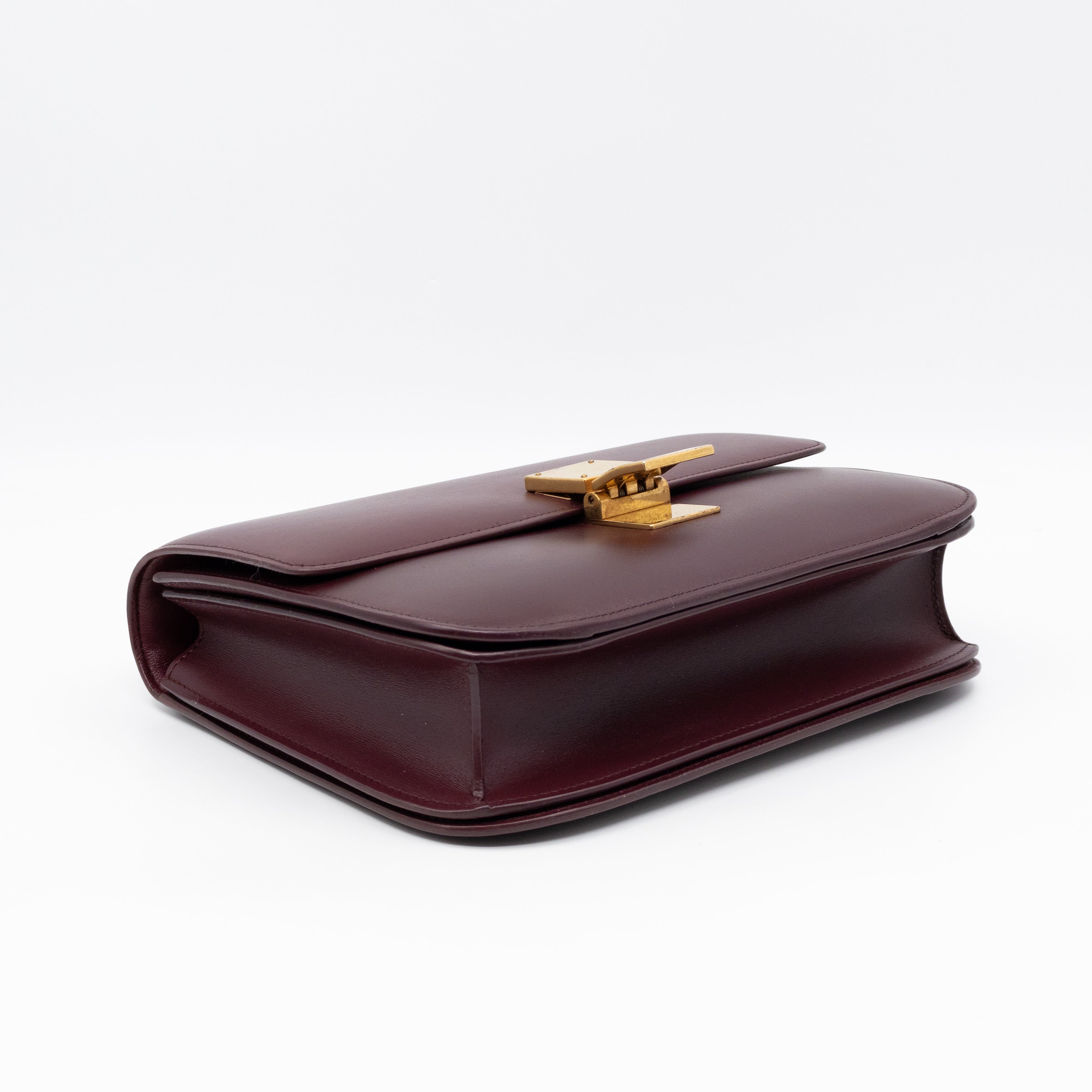 Classic Box Medium Burgundy Leather