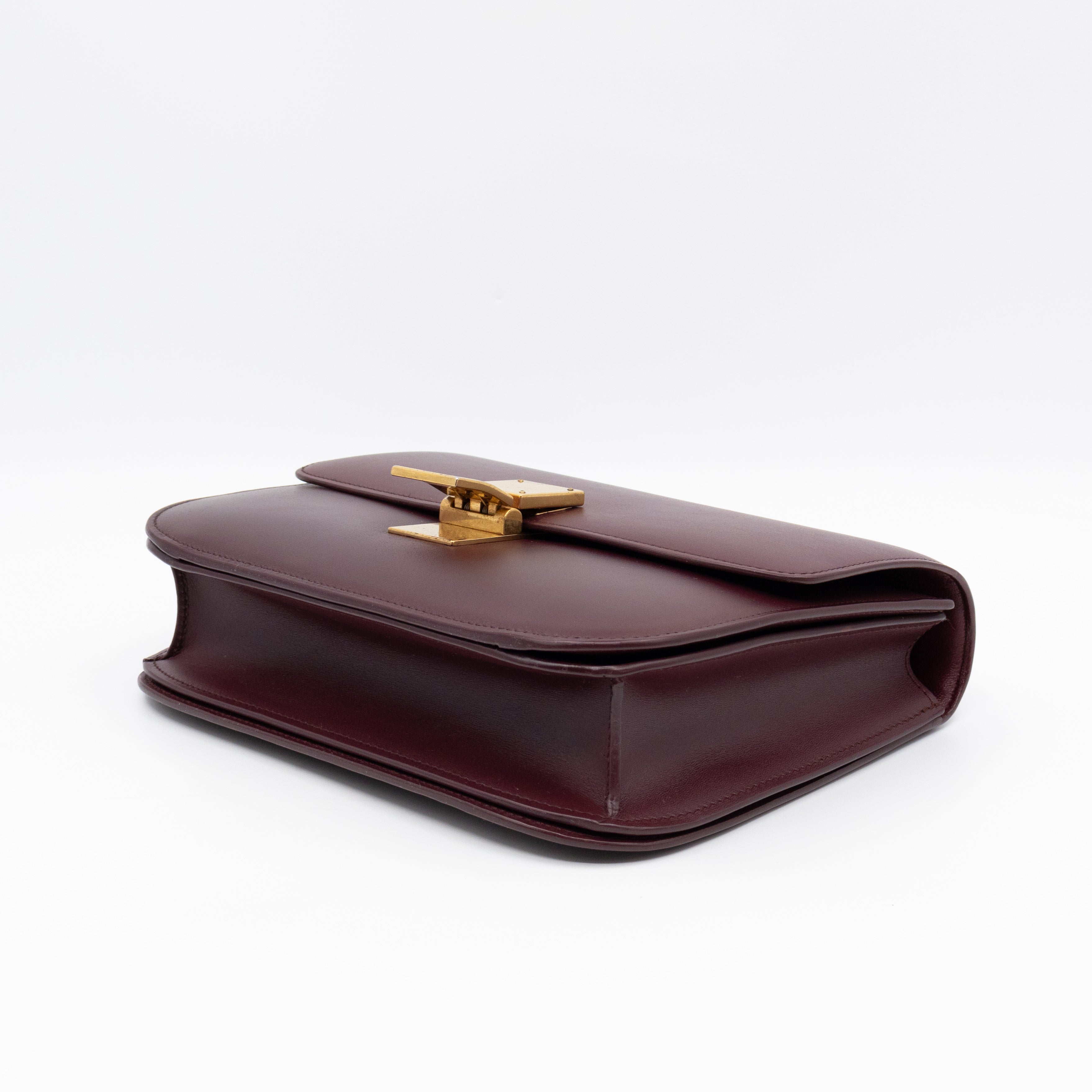Classic Box Medium Burgundy Leather