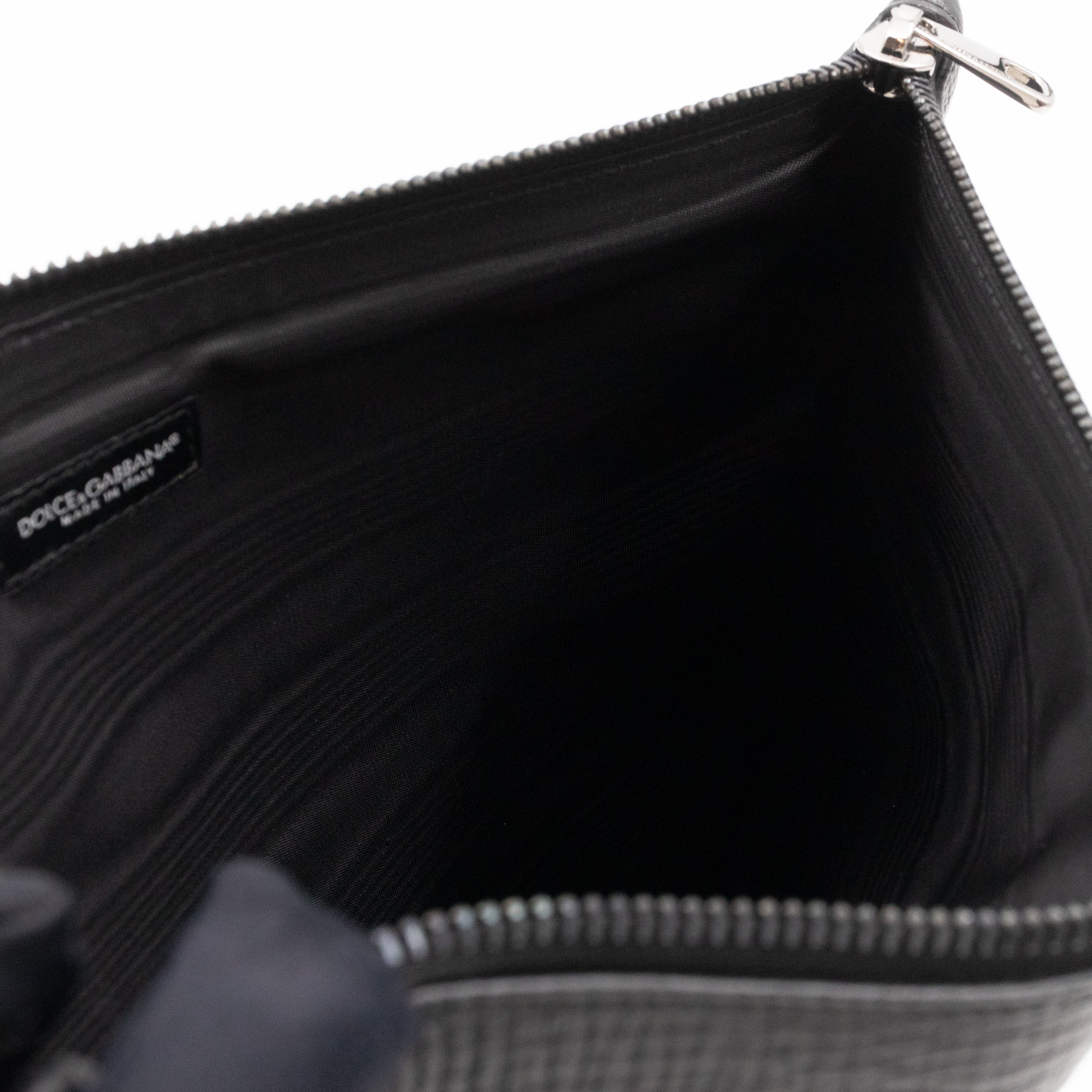 Family Patch Pouch Black Leather