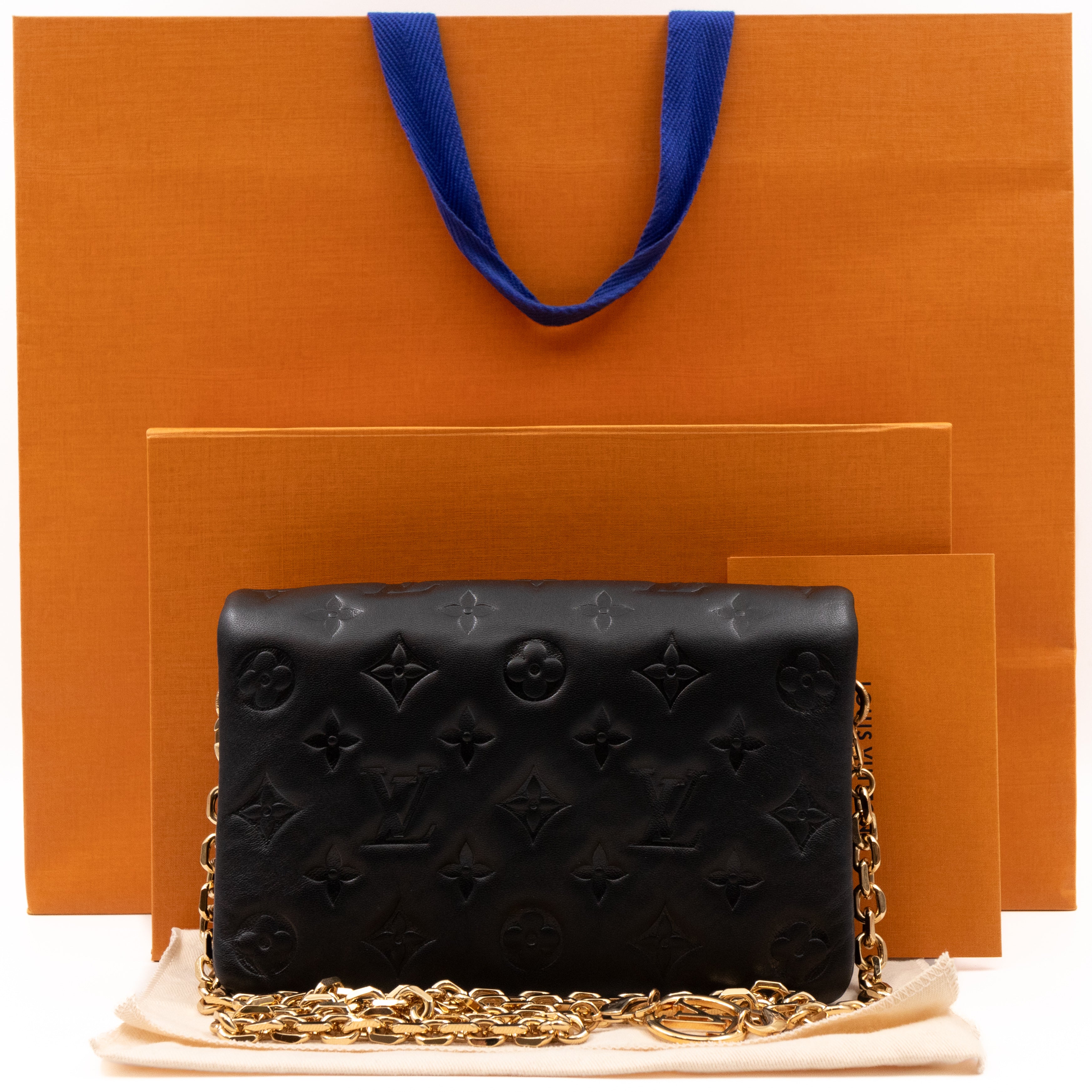 Pochette Coussin Black Leather
