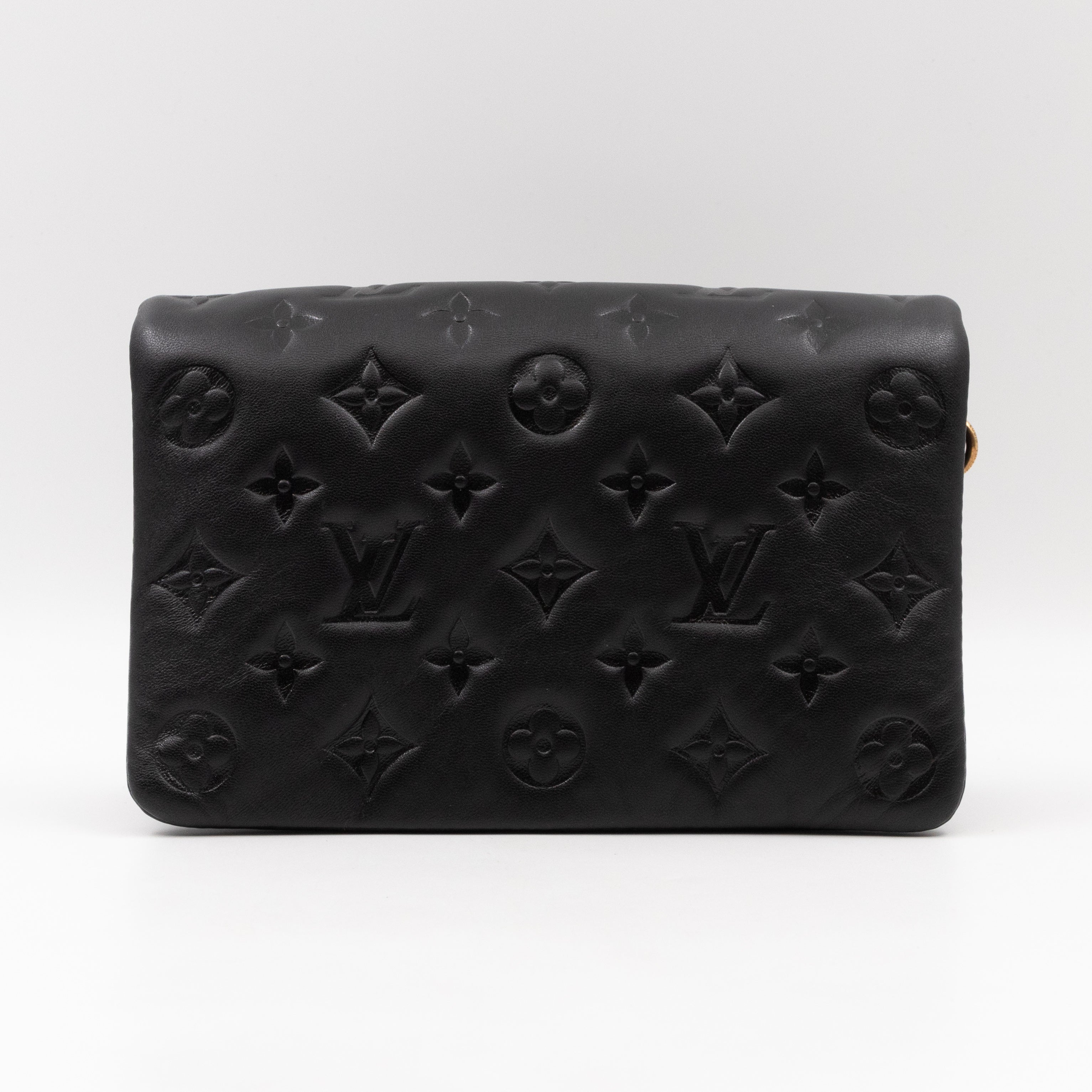 Pochette Coussin Black Leather