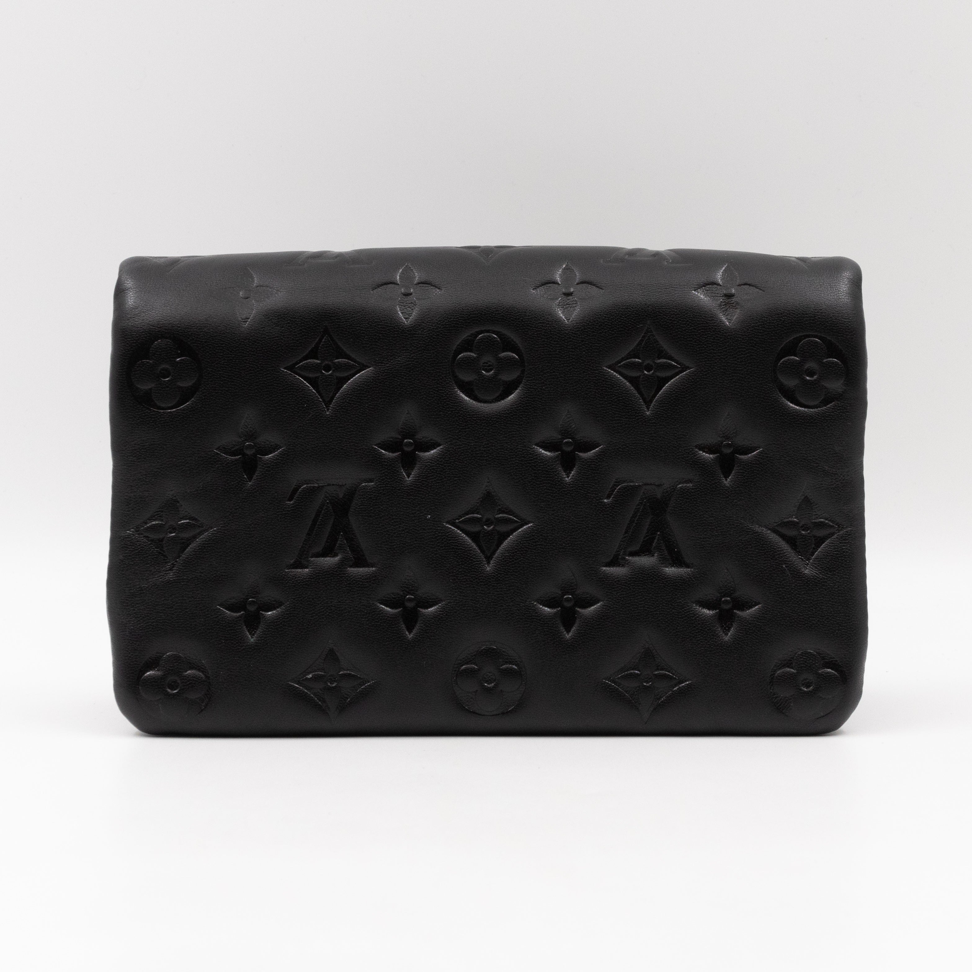 Pochette Coussin Black Leather
