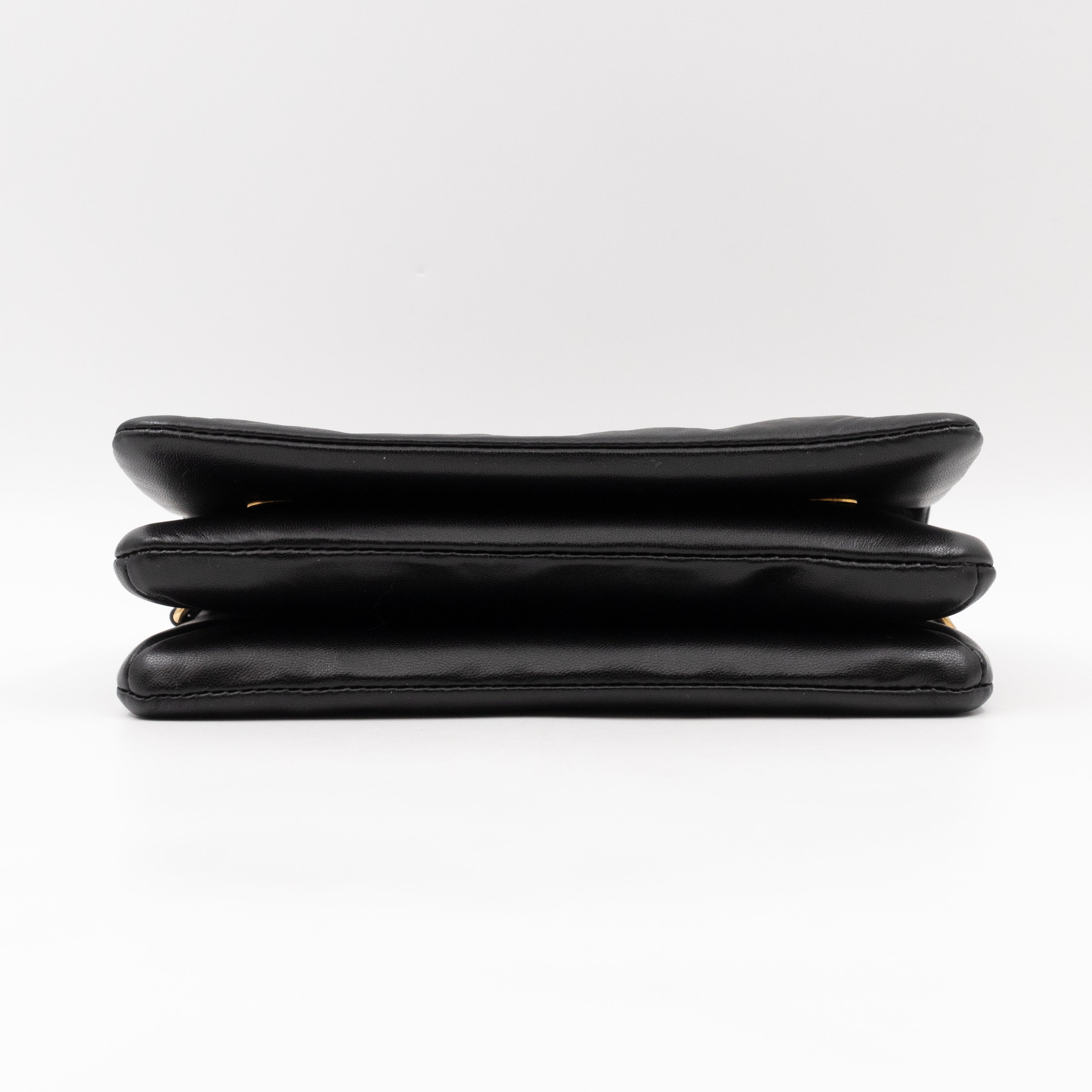 Pochette Coussin Black Leather