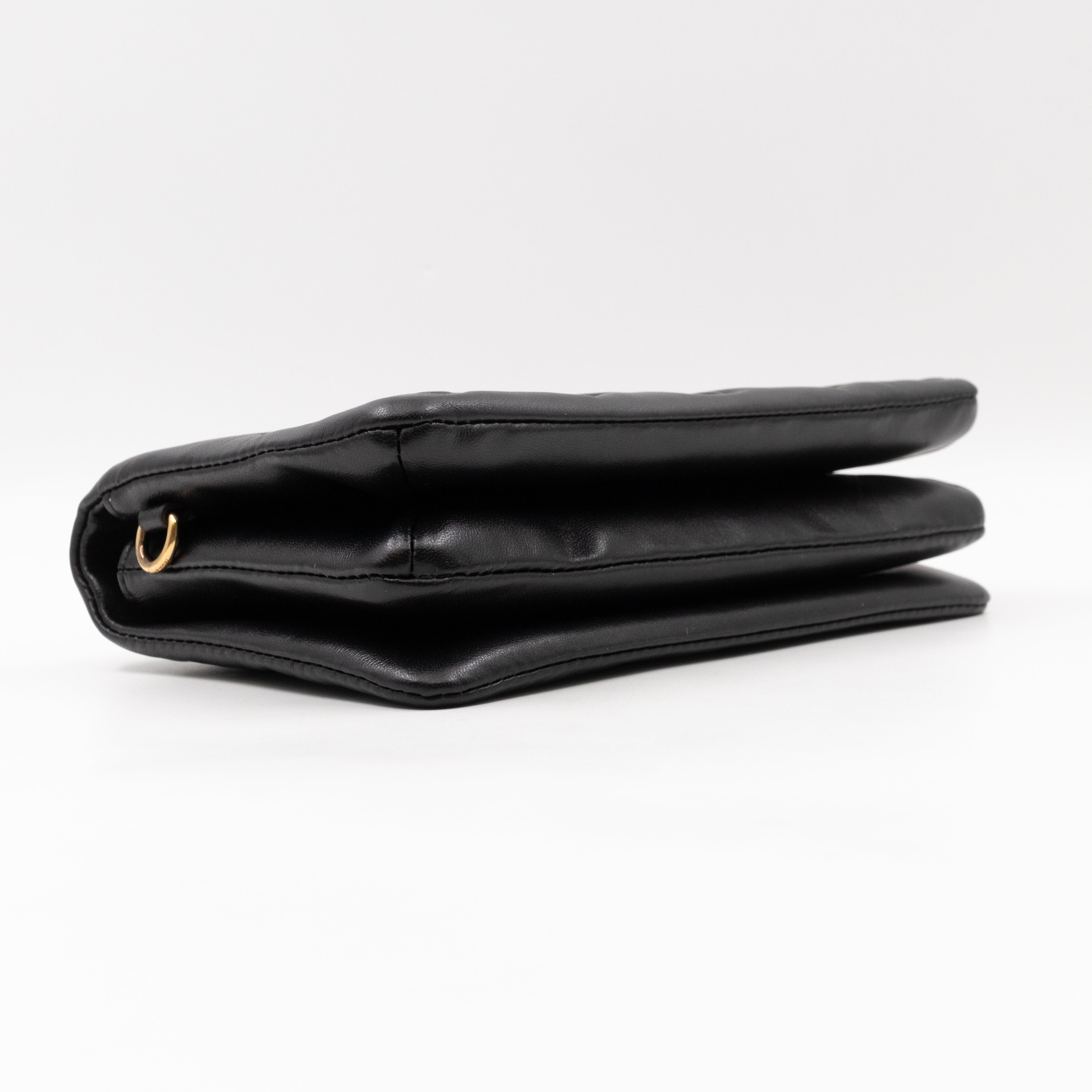 Pochette Coussin Black Leather