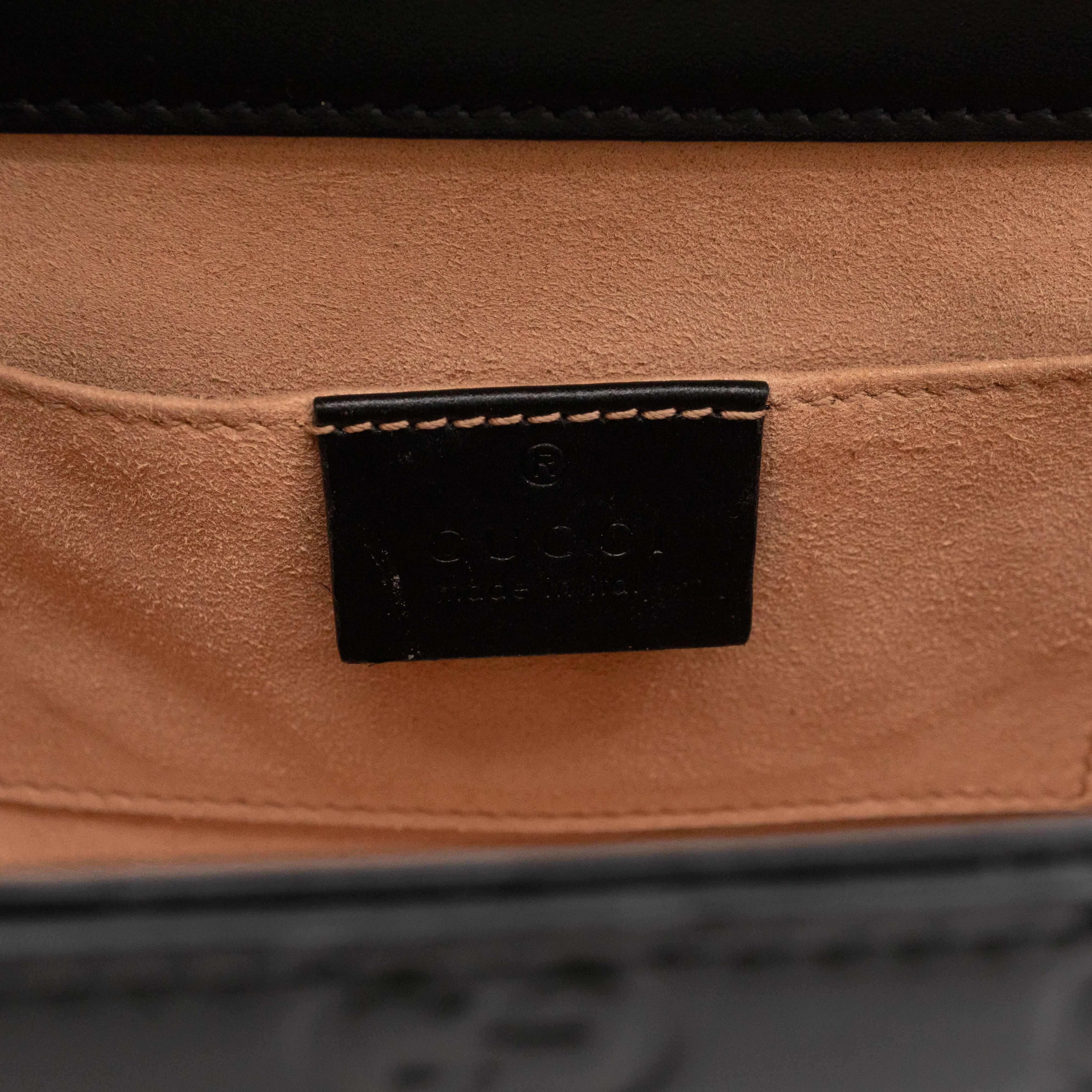 Padlock Flap Bag Small Black GG Guccissima