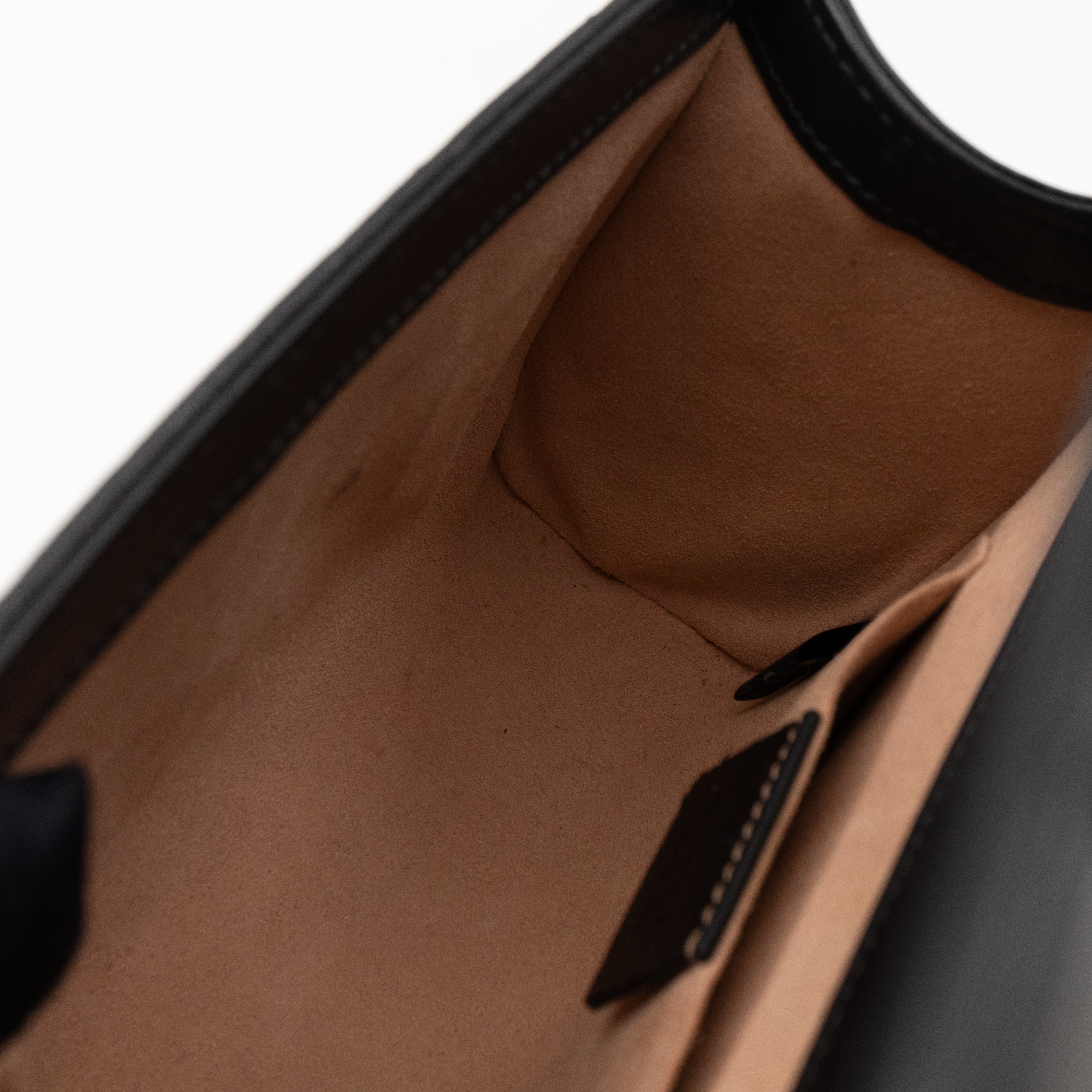 Padlock Flap Bag Small Black GG Guccissima