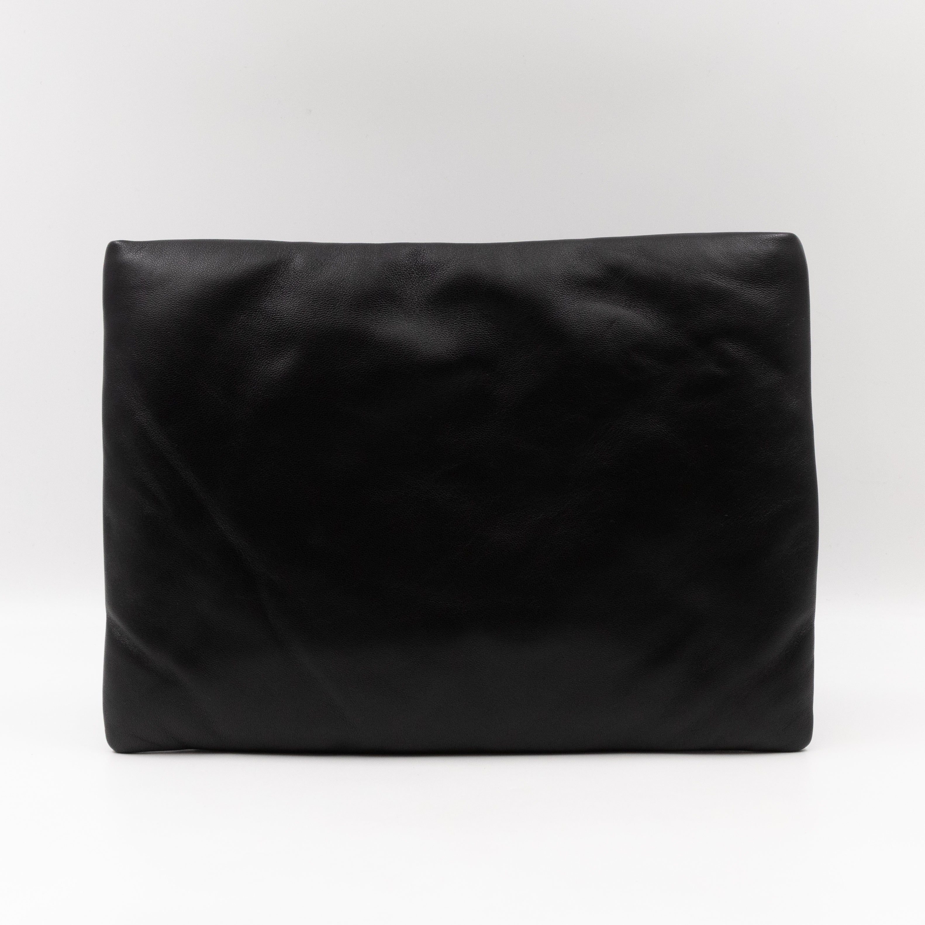 Puffy Pouch Large Black Lambskin