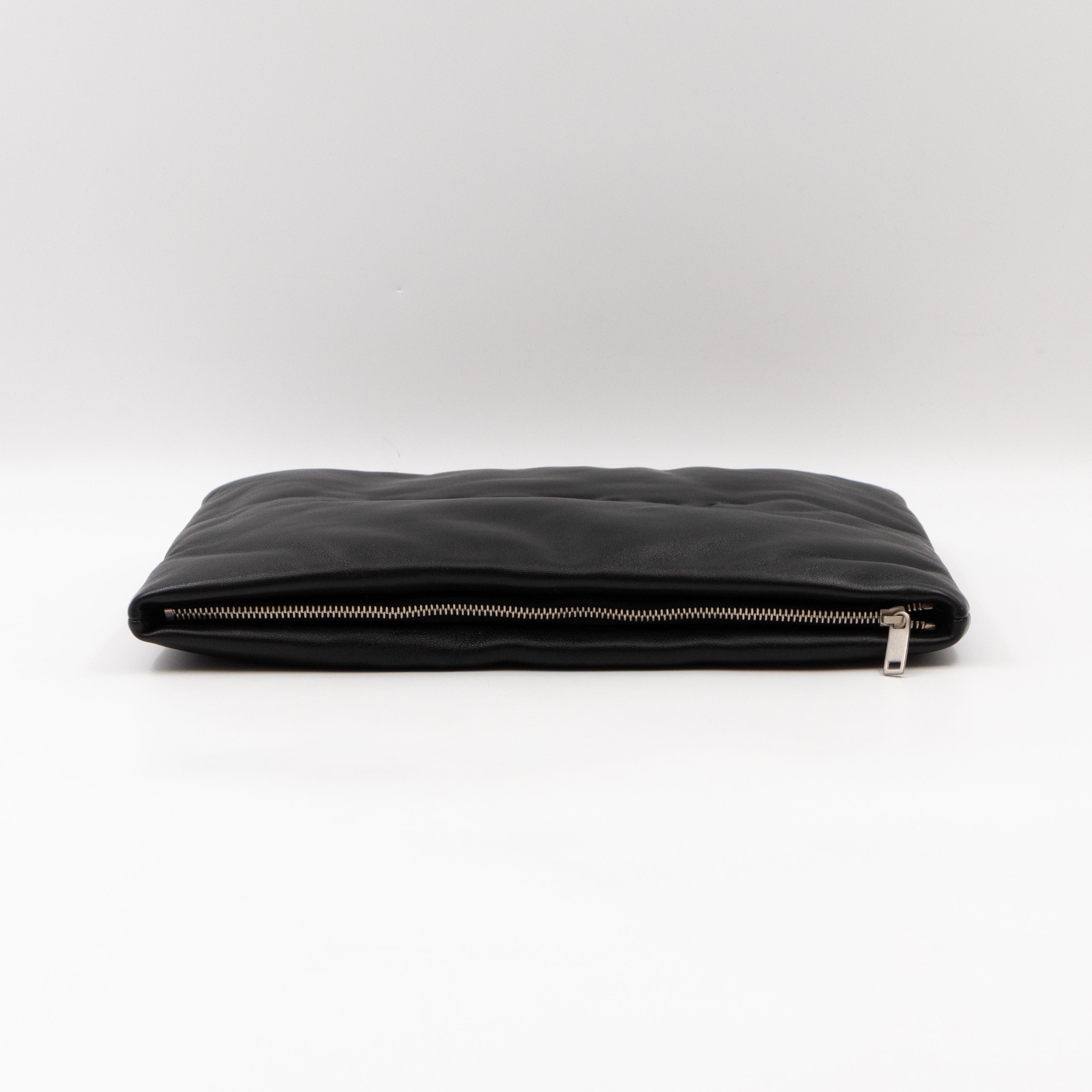 Puffy Pouch Large Black Lambskin