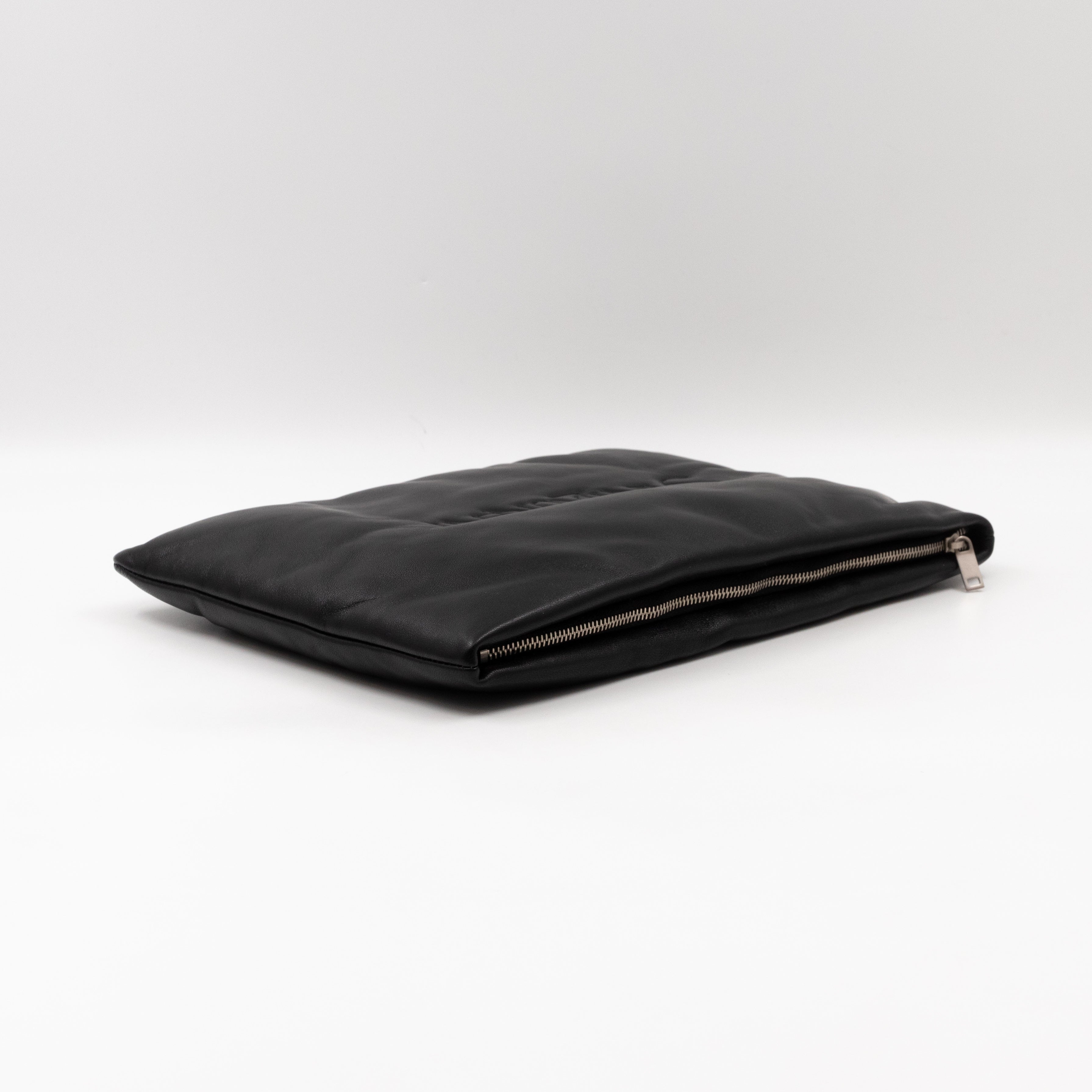 Puffy Pouch Large Black Lambskin