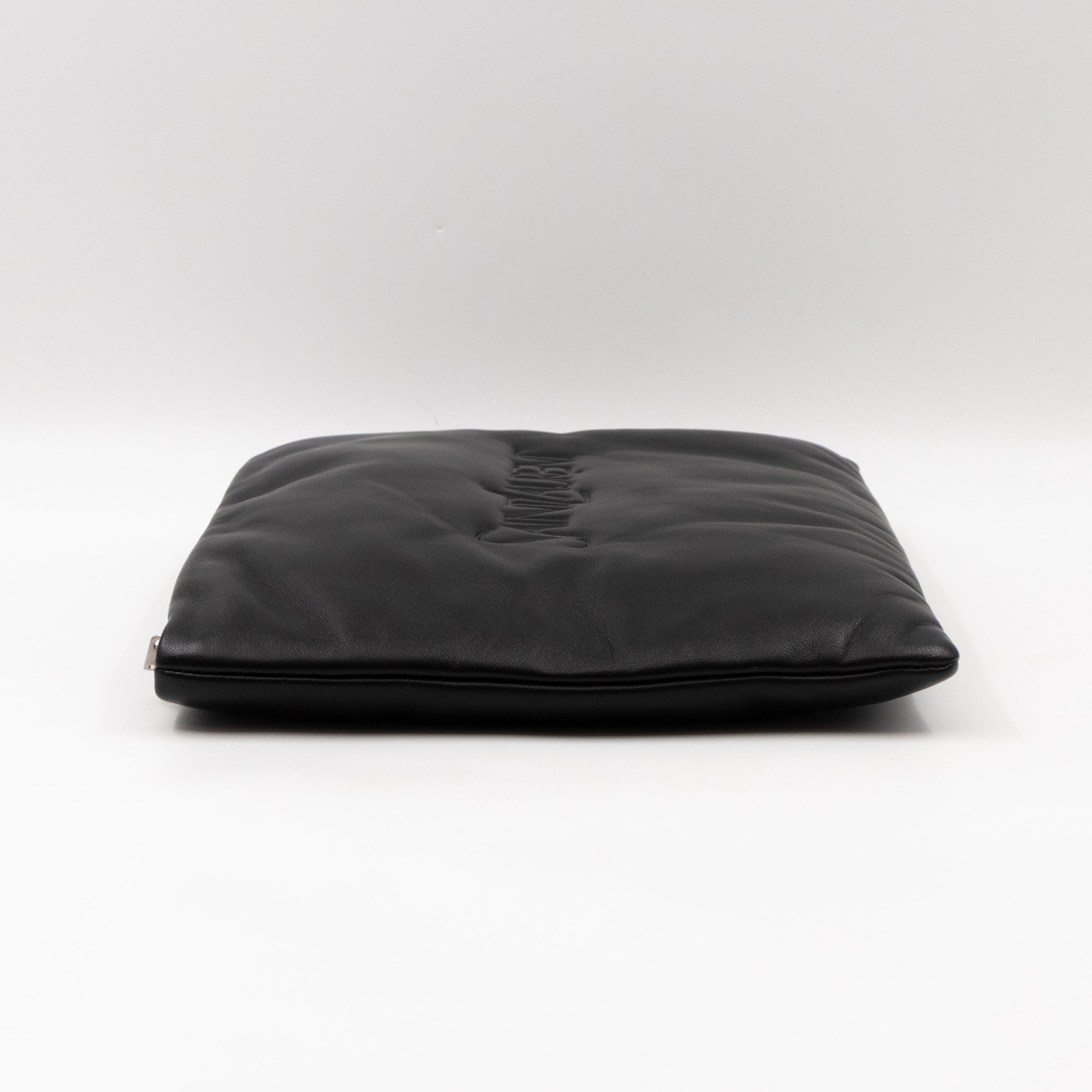 Puffy Pouch Large Black Lambskin