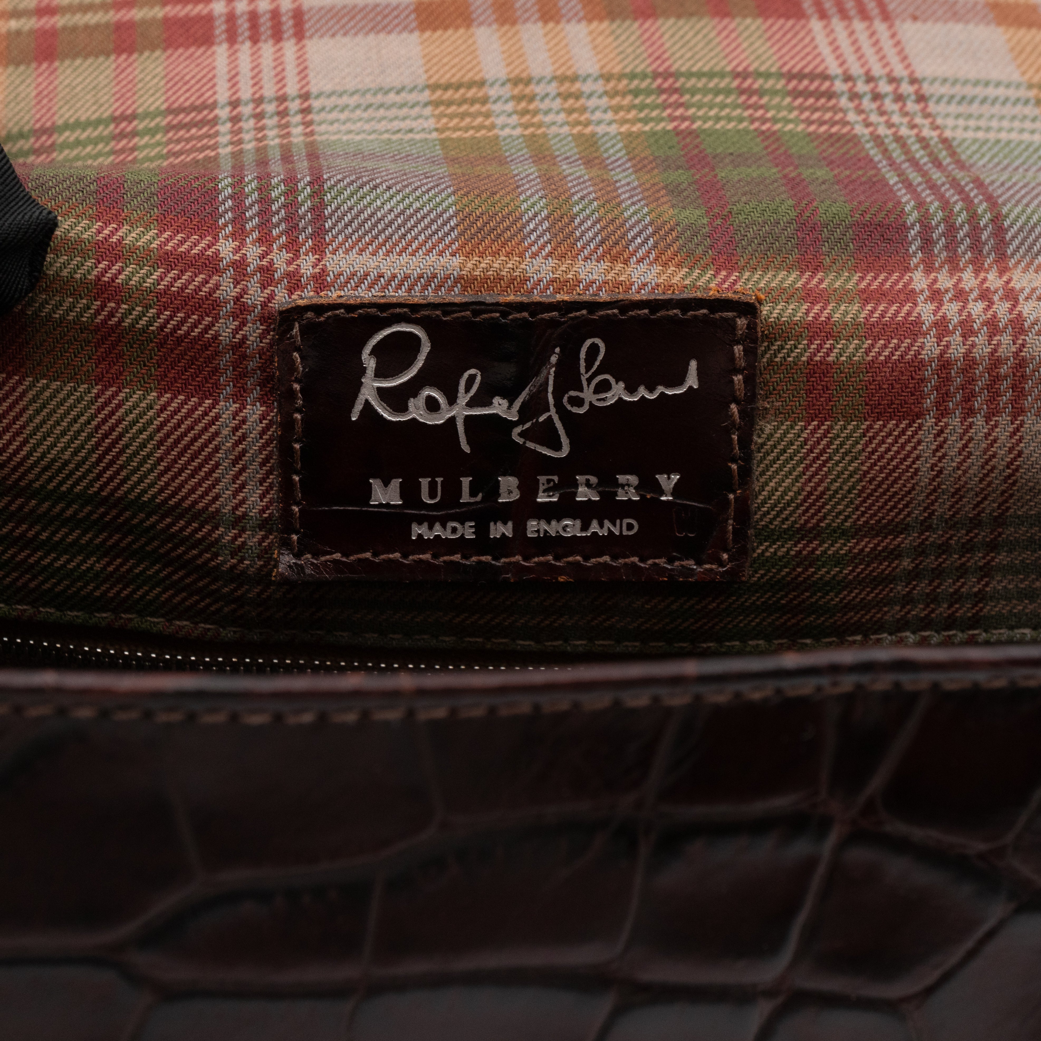 Crossbody Bag Croc Embossed Leather Burgundy & Silver