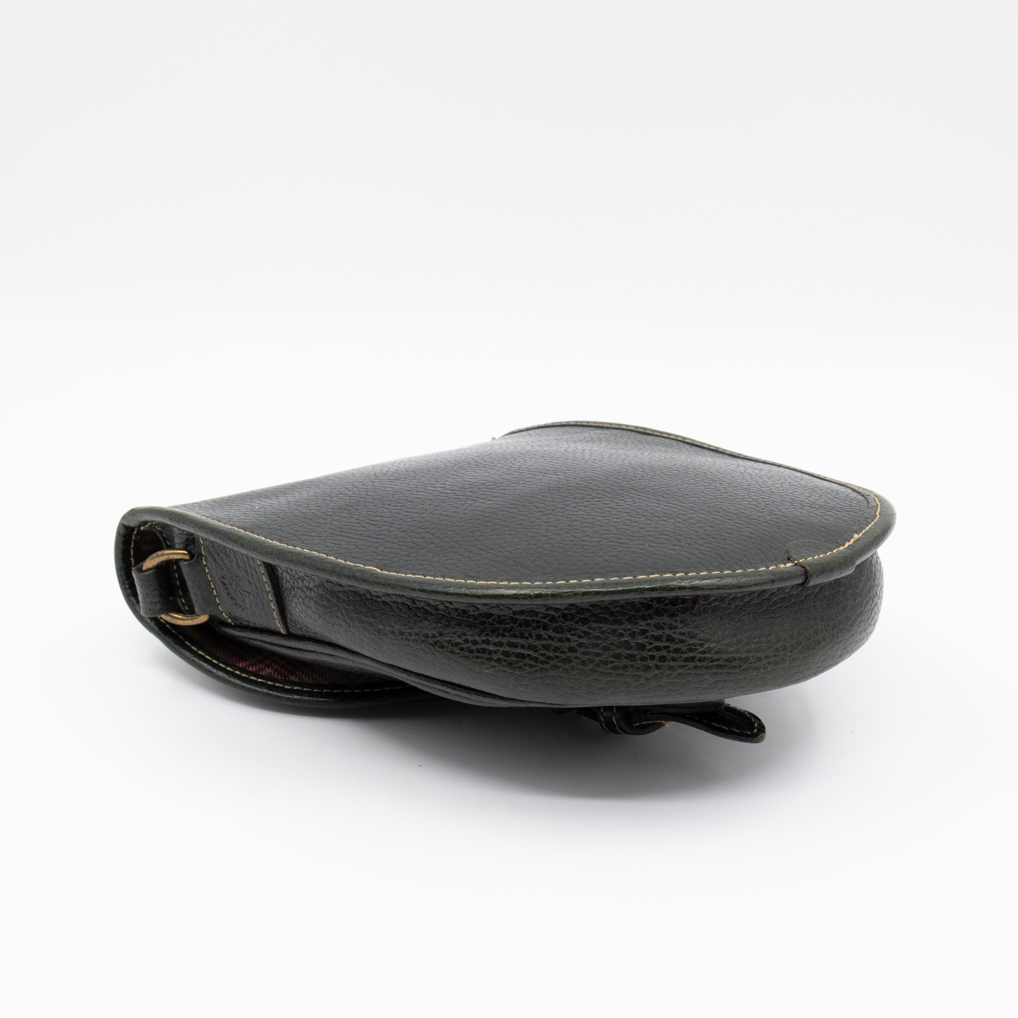 Vintage Crossbody Bag Green Leather