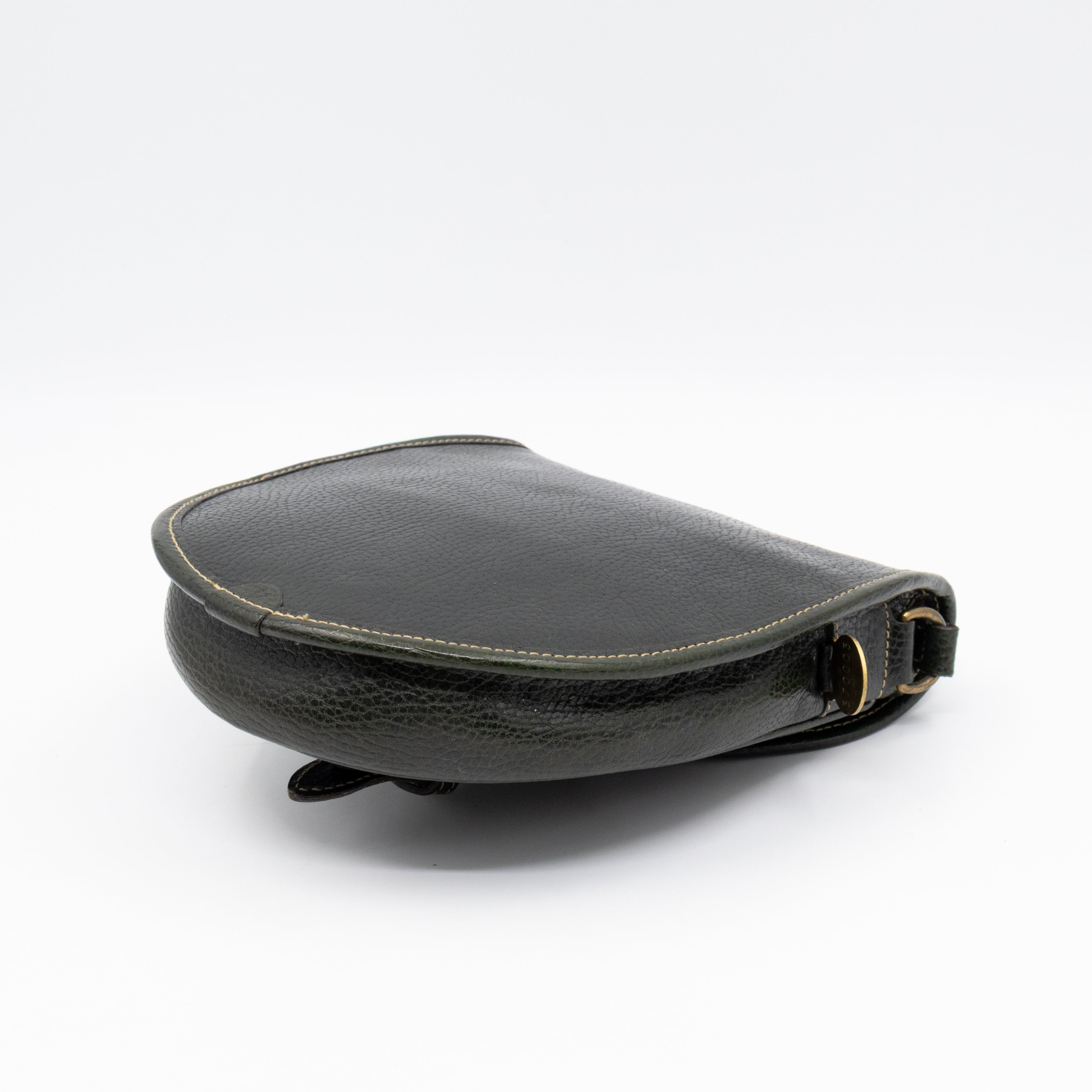 Vintage Crossbody Bag Green Leather