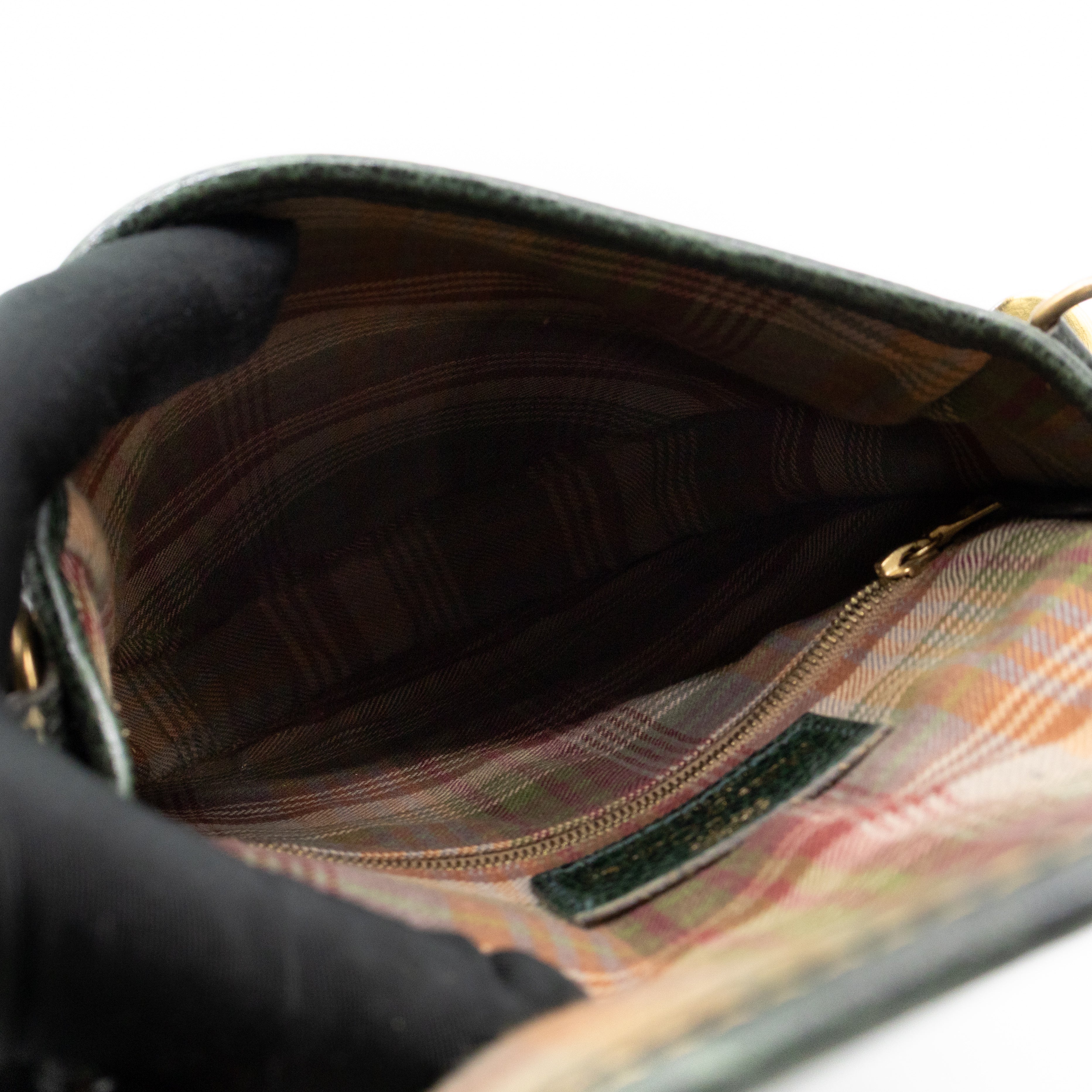 Vintage Crossbody Bag Green Leather