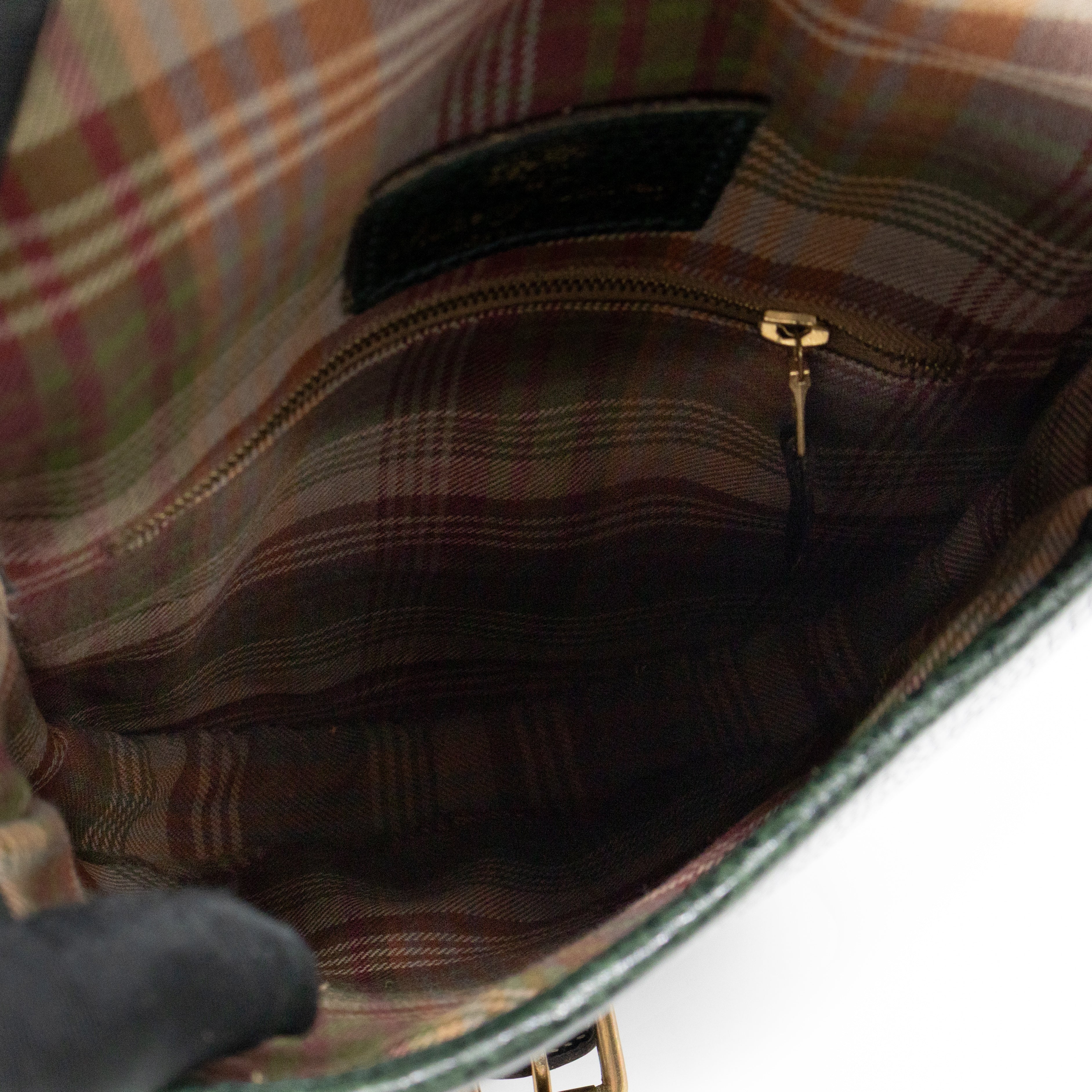 Vintage Crossbody Bag Green Leather