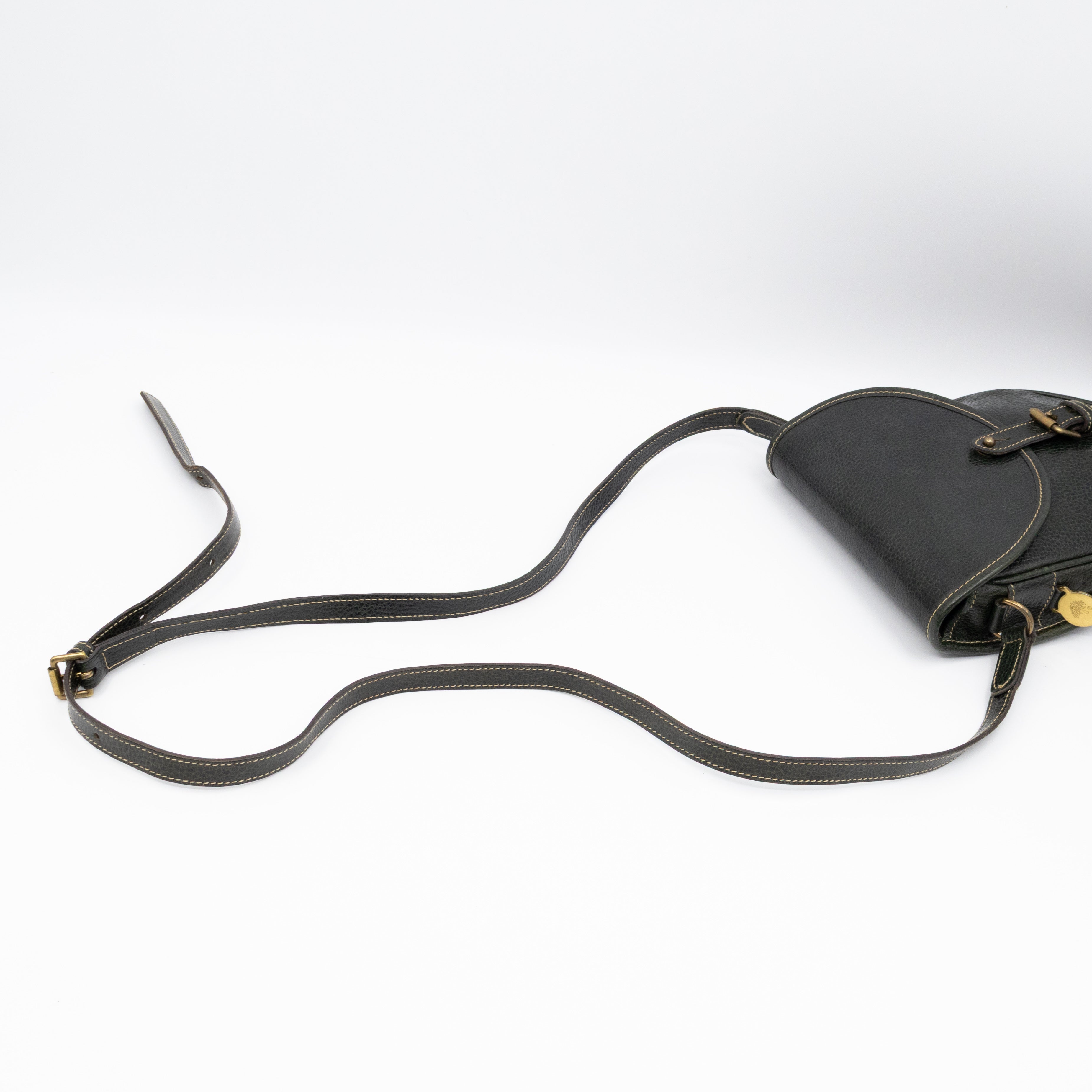 Vintage Crossbody Bag Green Leather