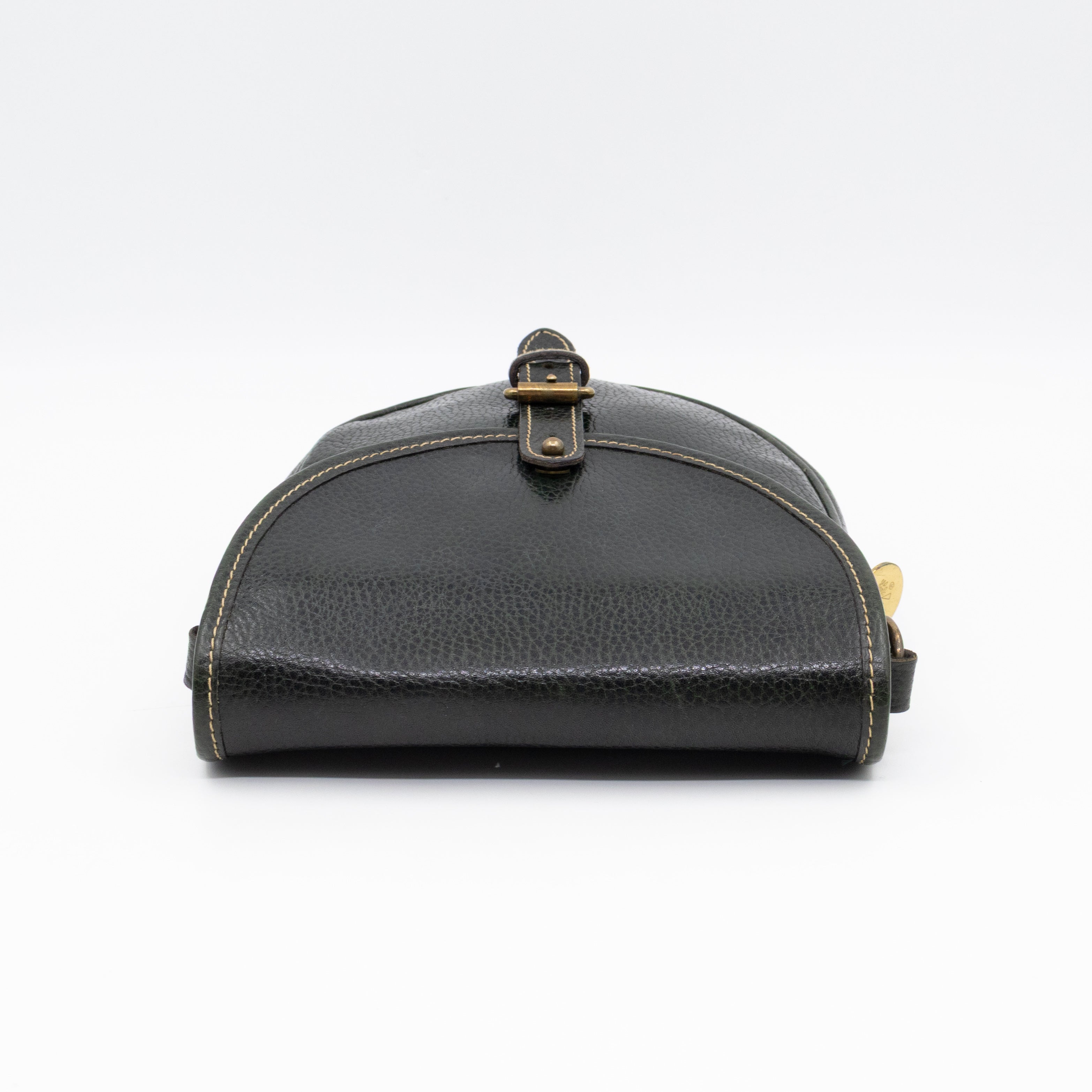 Vintage Crossbody Bag Green Leather