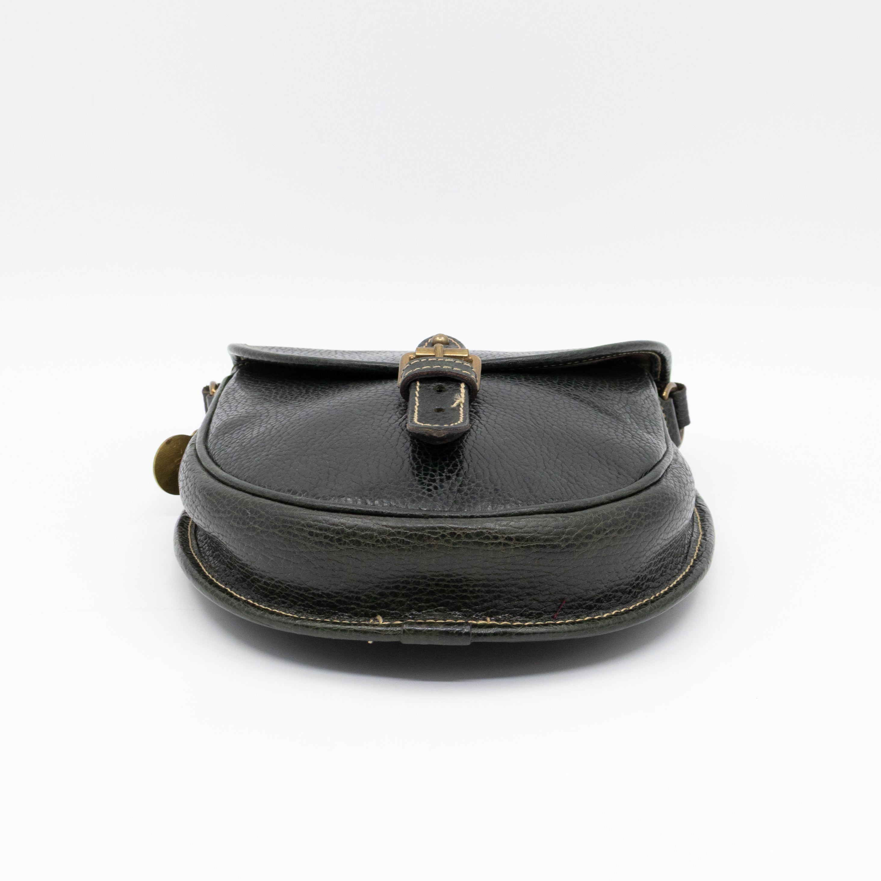 Vintage Crossbody Bag Green Leather