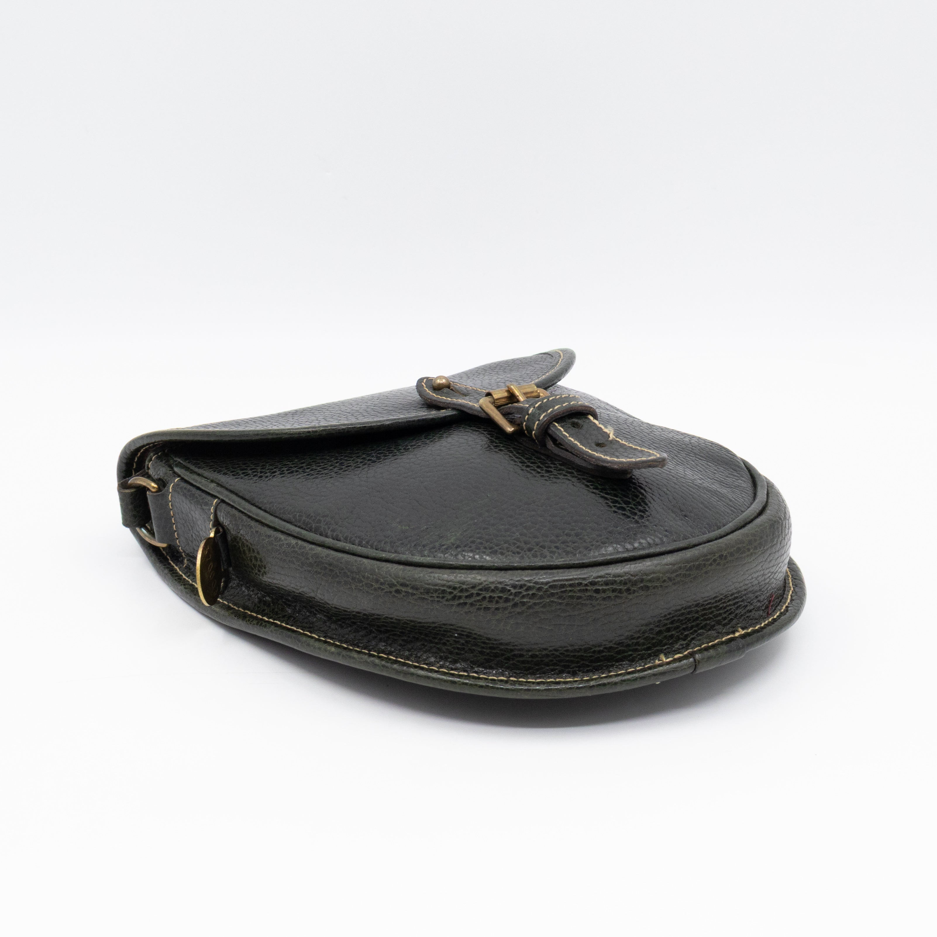 Vintage Crossbody Bag Green Leather