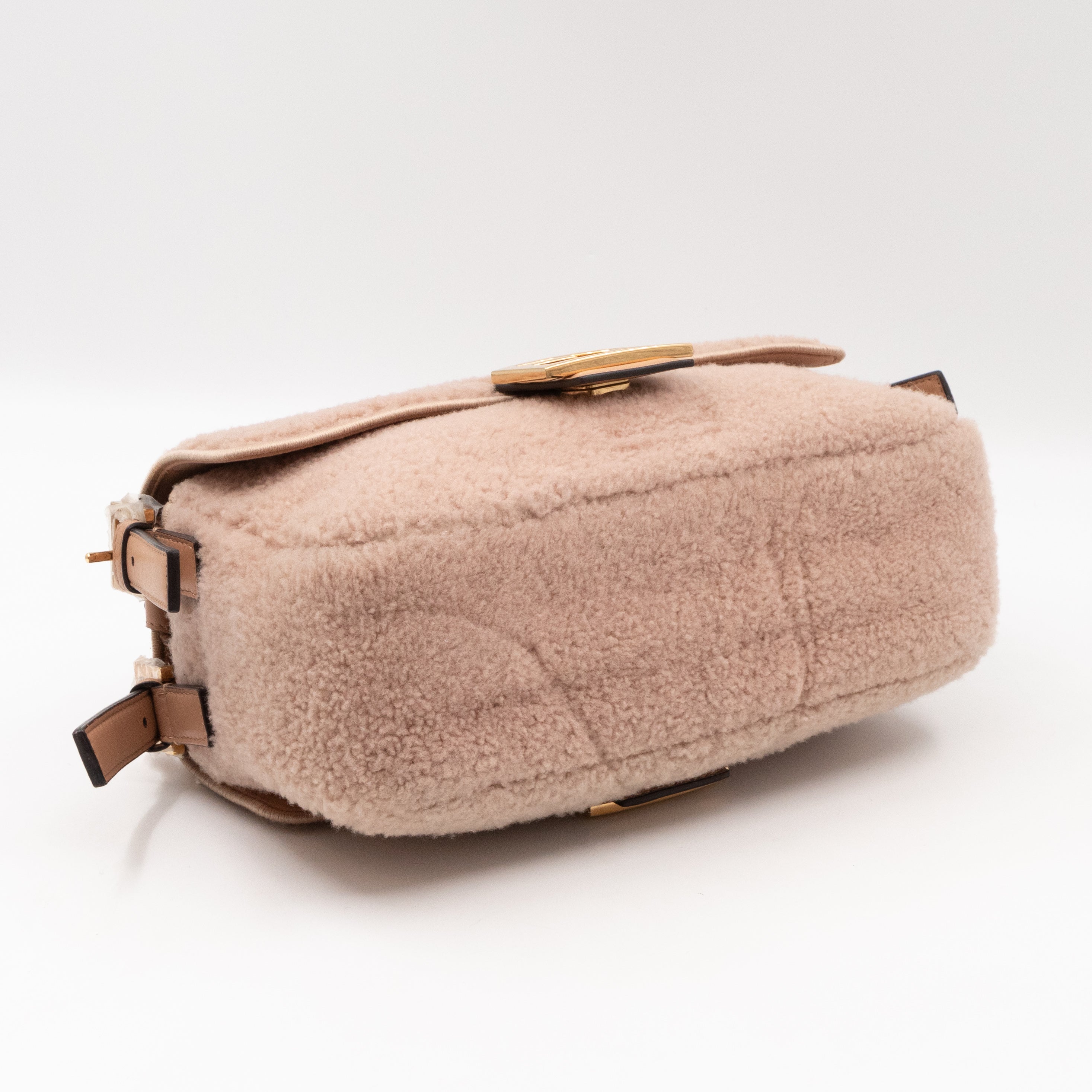 Multi Baguette Shoulder Bag Rosa Plaster Shearling