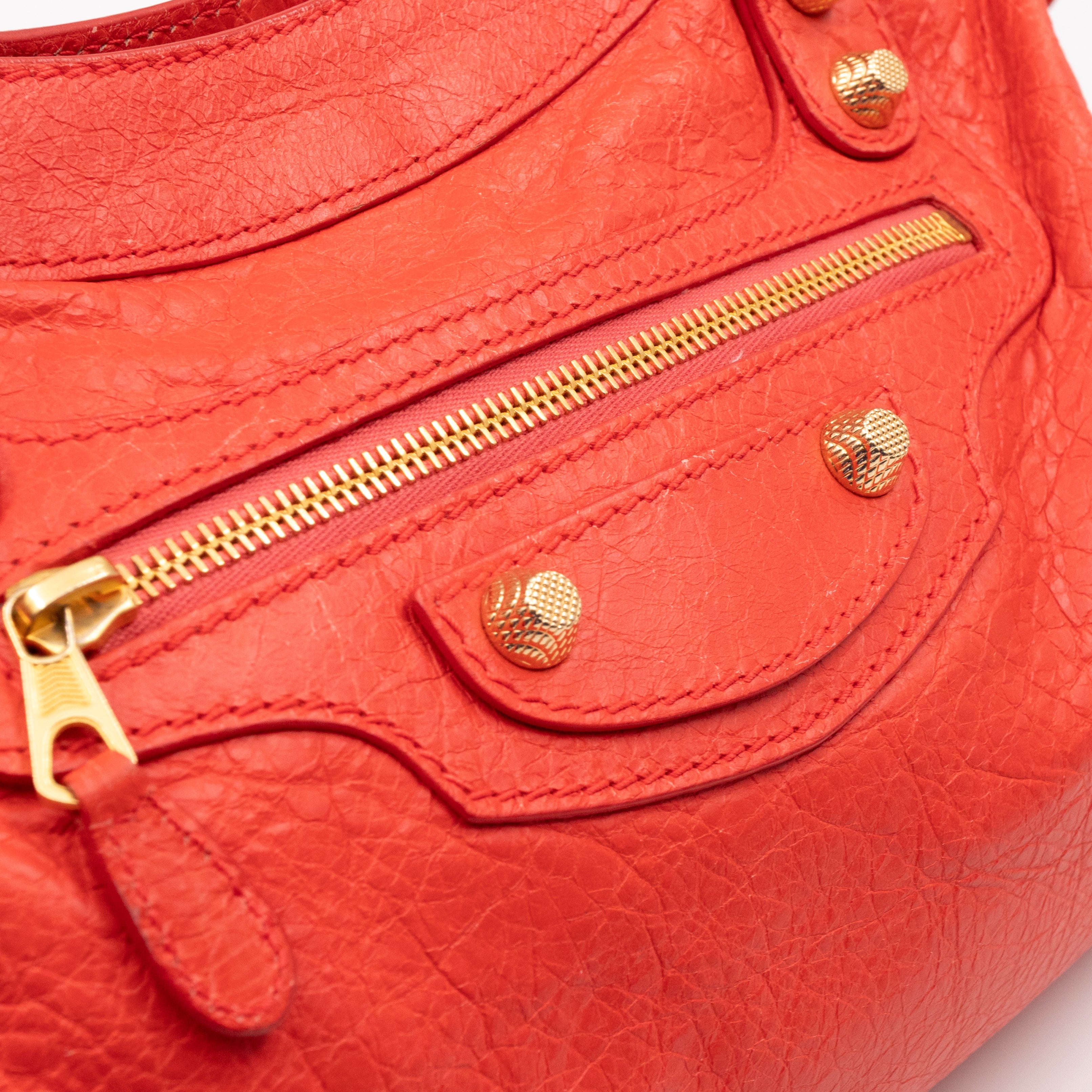 Giant Town Orange Leather Gold