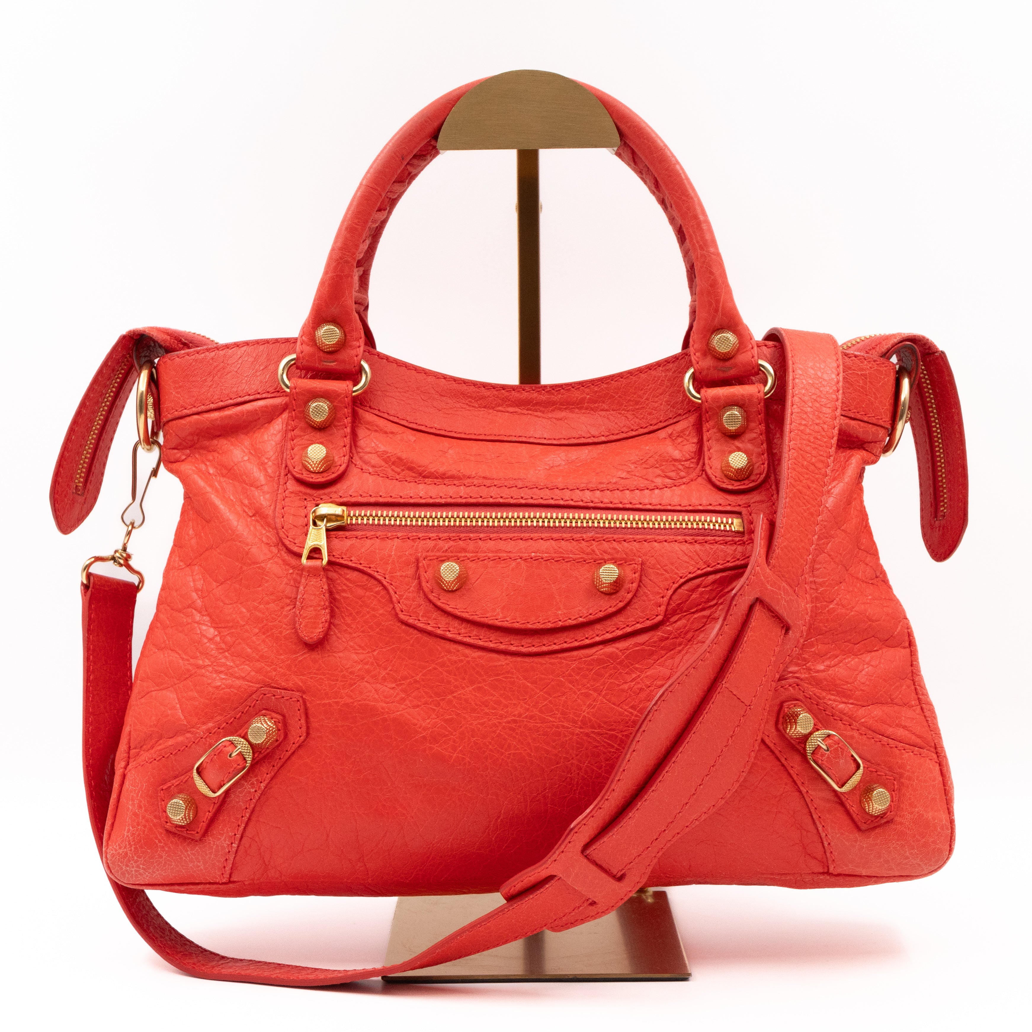 Giant Town Orange Leather Gold