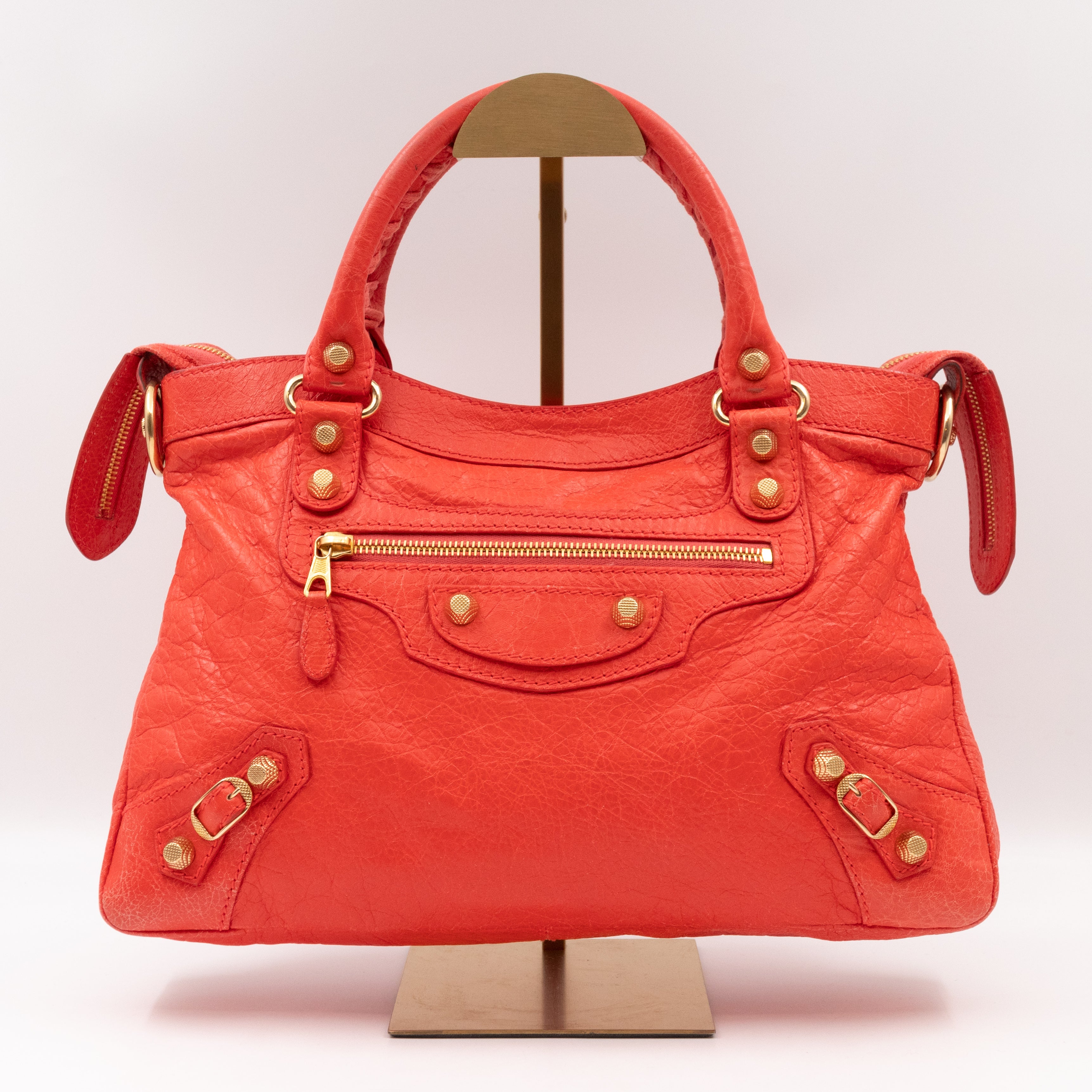 Giant Town Orange Leather Gold