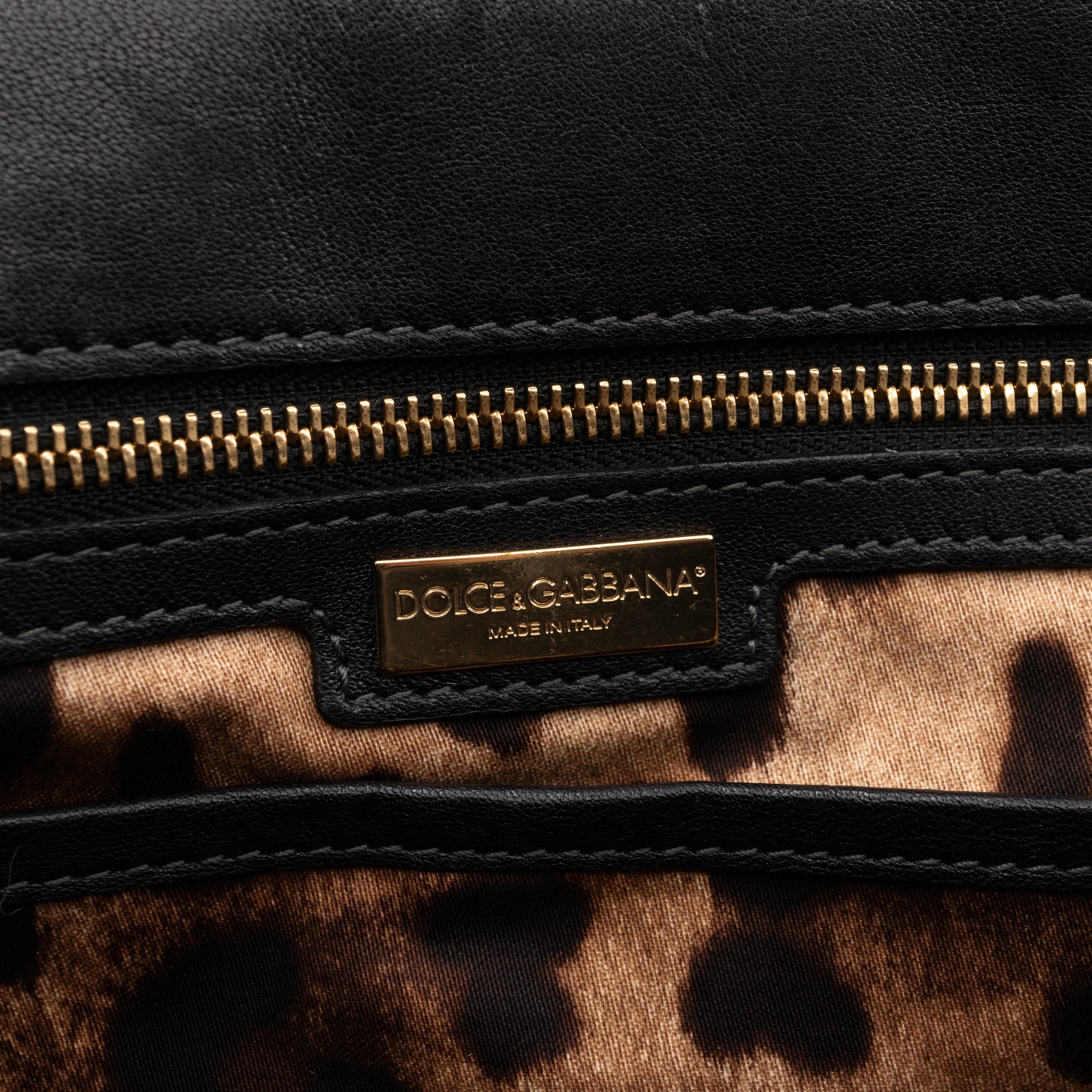 Sicily Large Black Sequins Leather