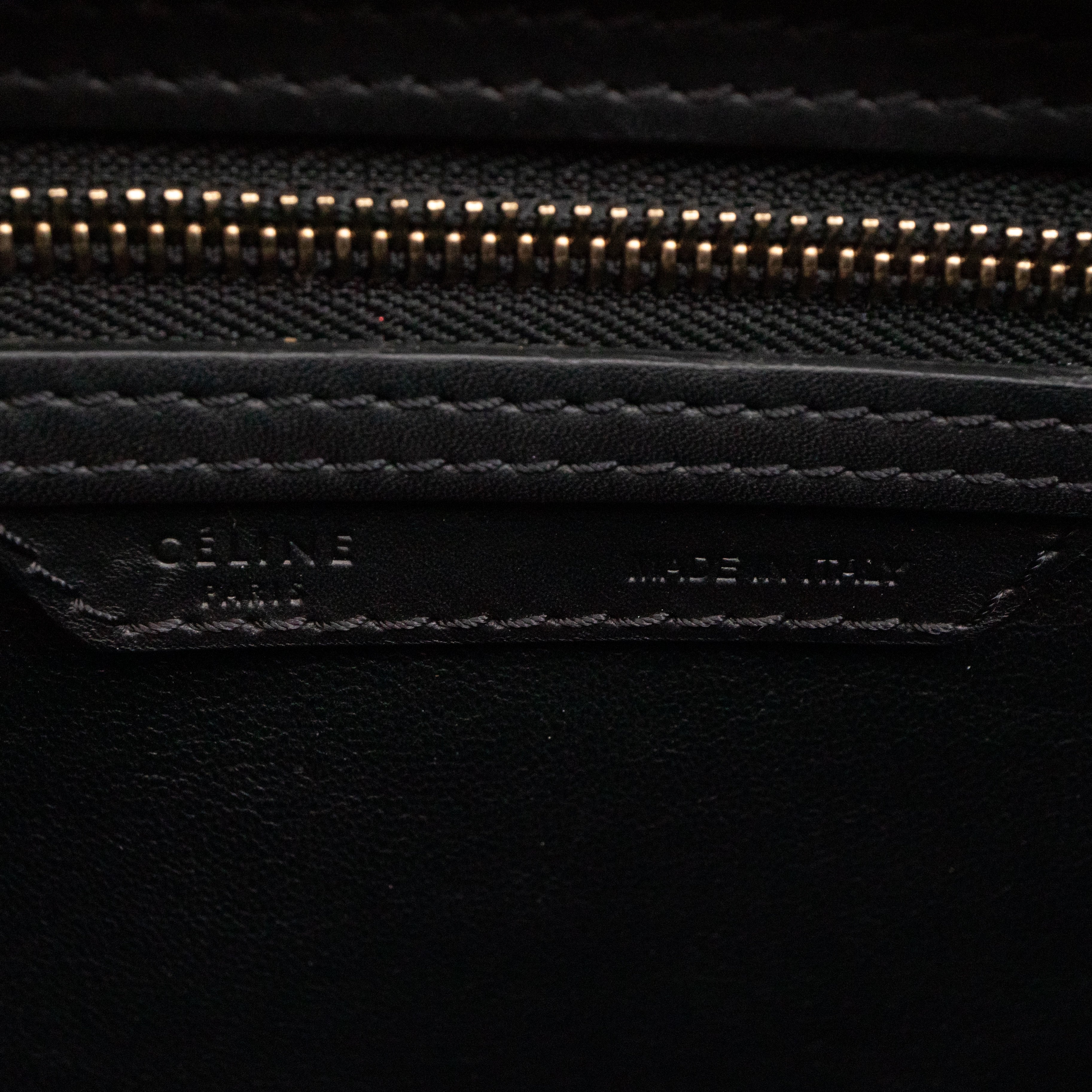 Micro Luggage Black Leather