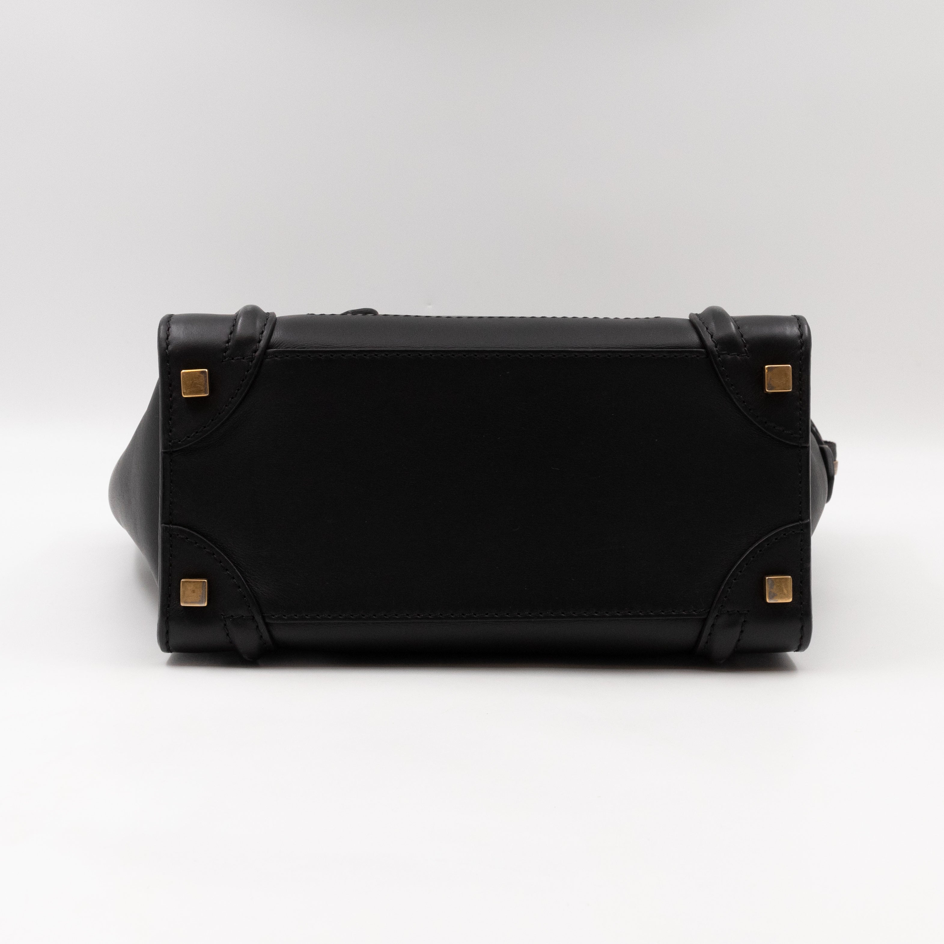 Micro Luggage Black Leather