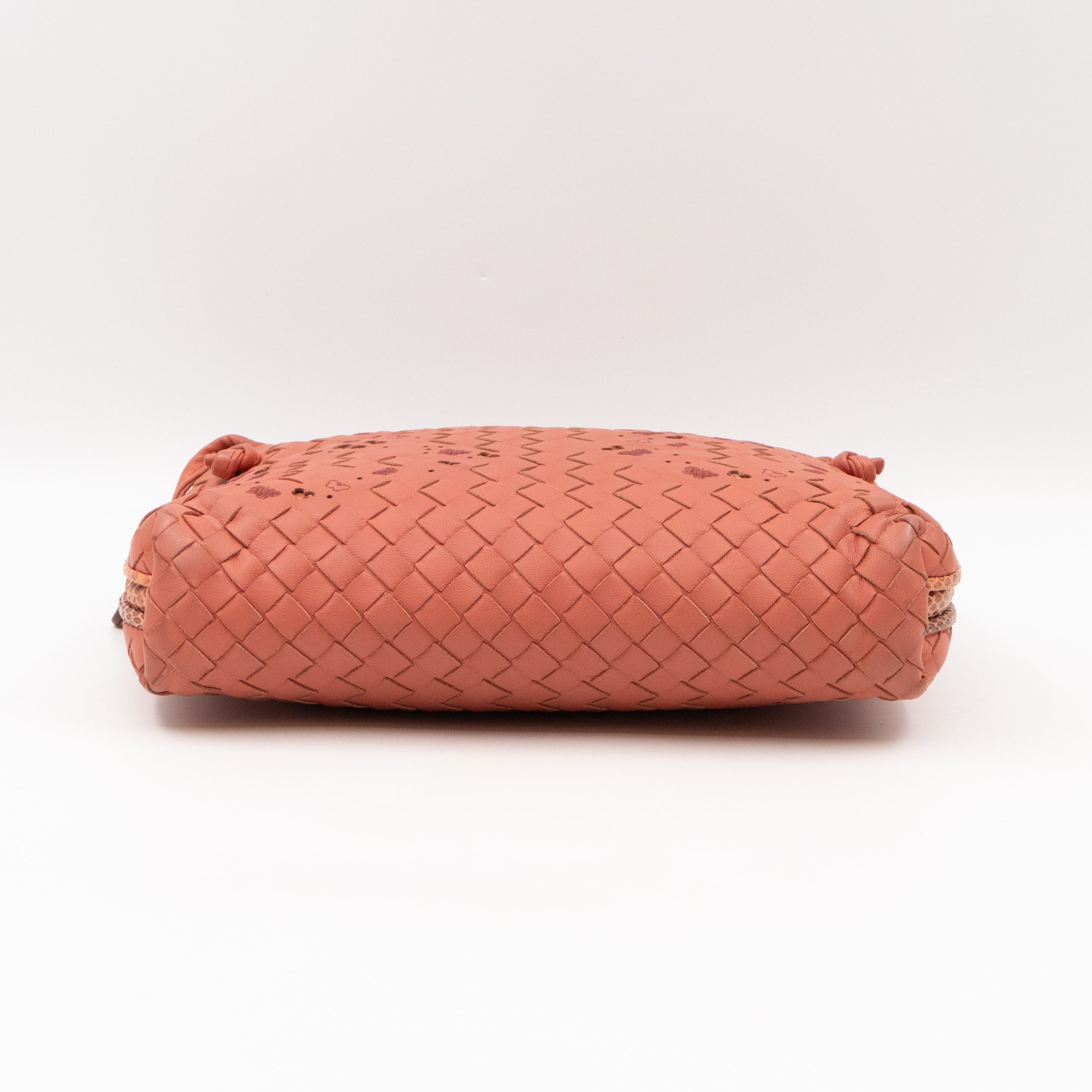 Nodini Crossbody Pink Butterfly Intrecciato Python Trim