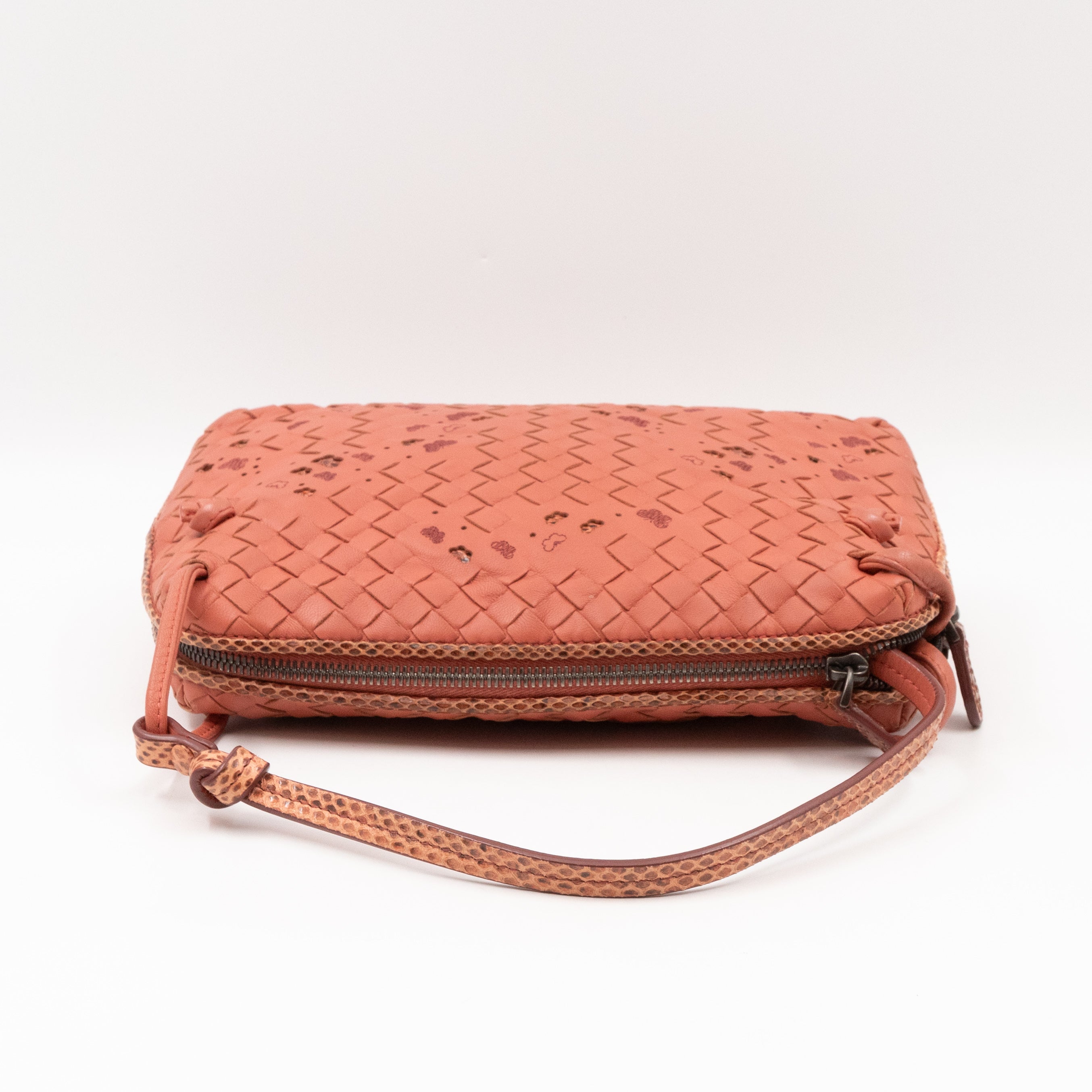 Nodini Crossbody Pink Butterfly Intrecciato Python Trim
