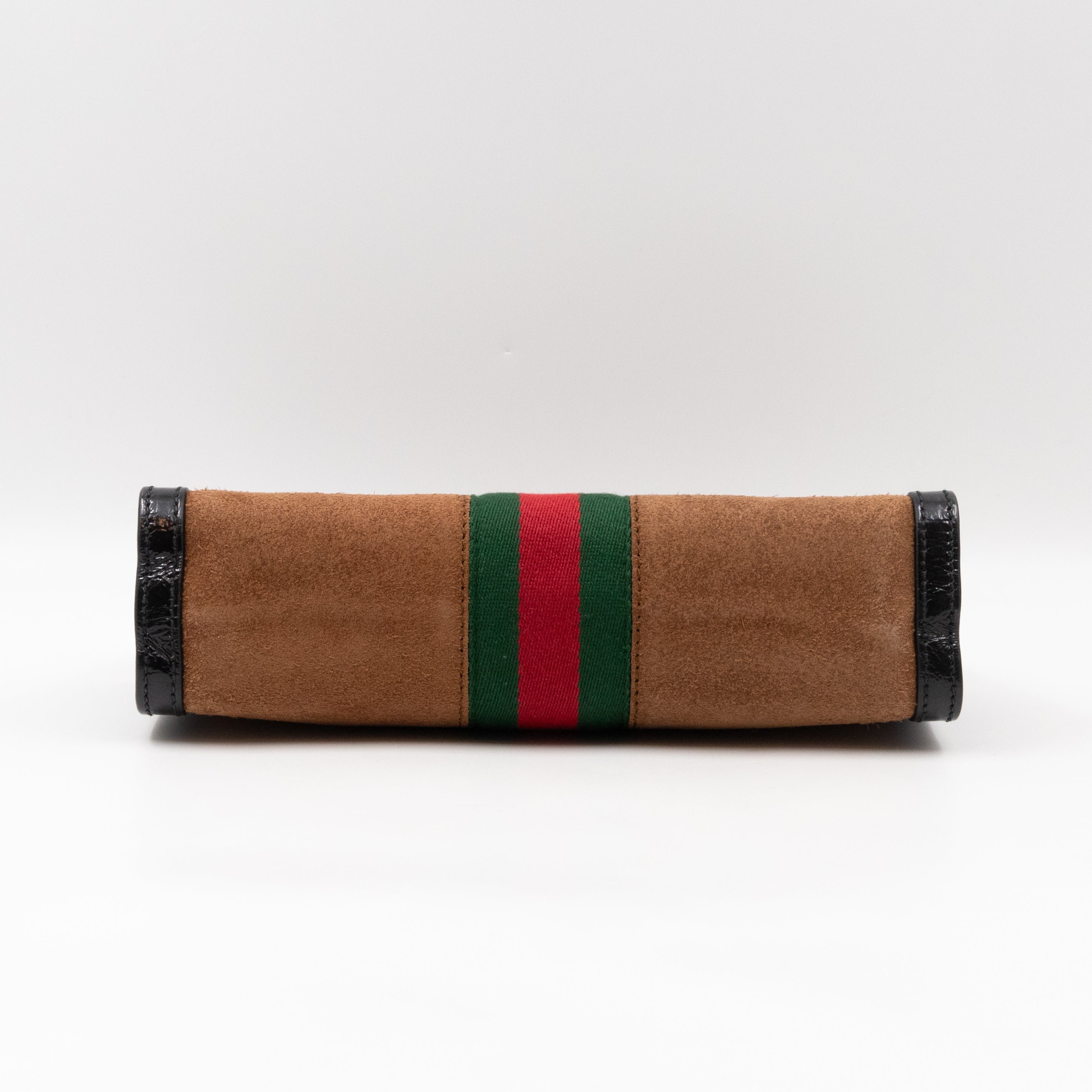 Ophidia Chain GG Small Shoulder Bag Brown Suede