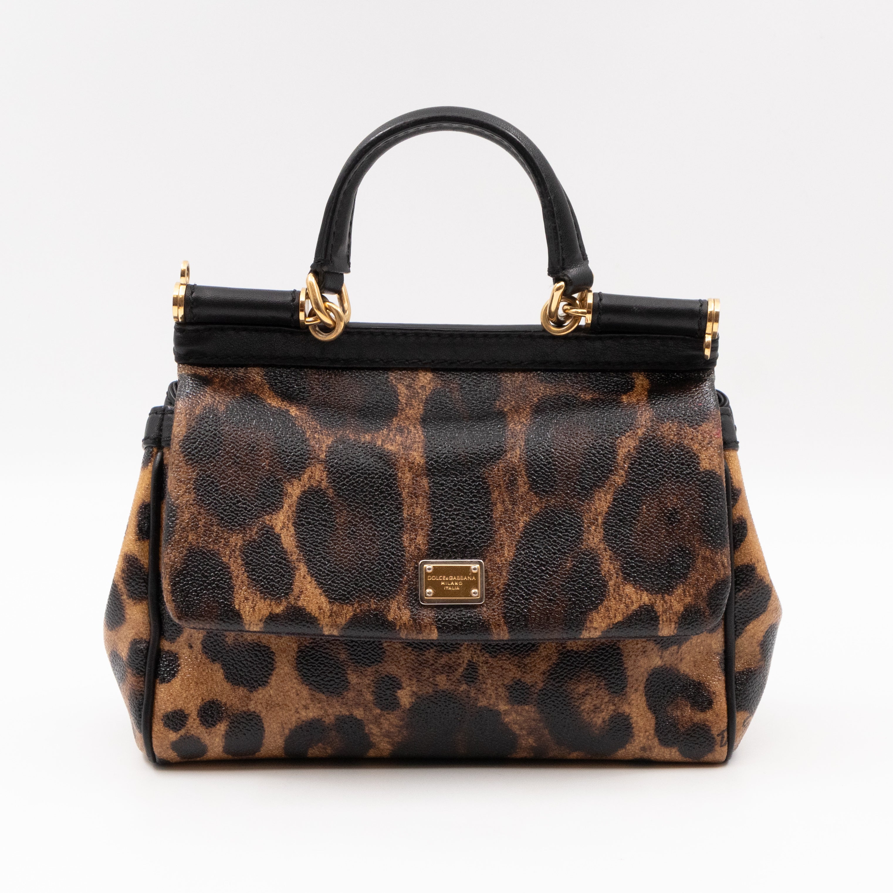 Sicily Mini Leopard Print Coated Canvas