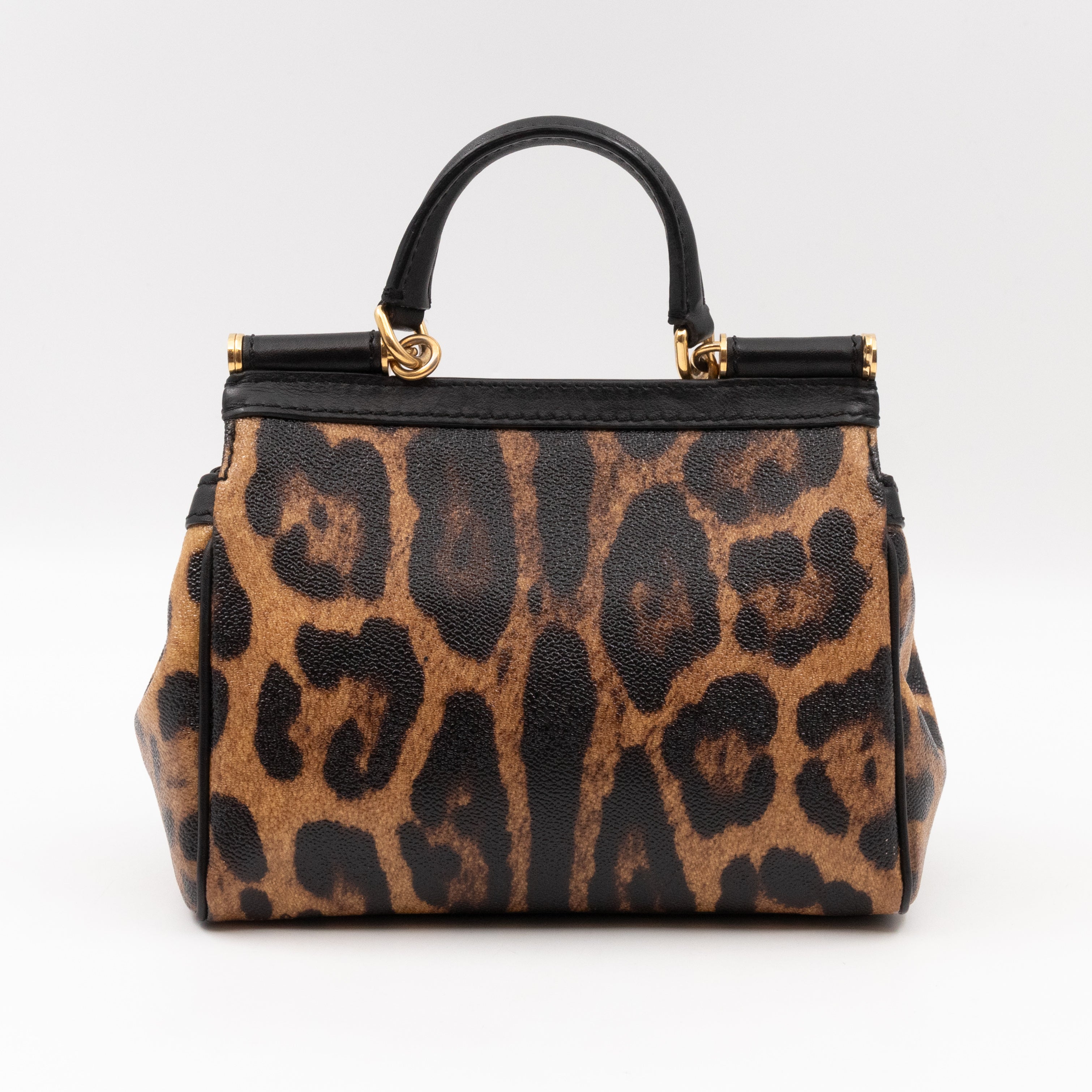 Sicily Mini Leopard Print Coated Canvas
