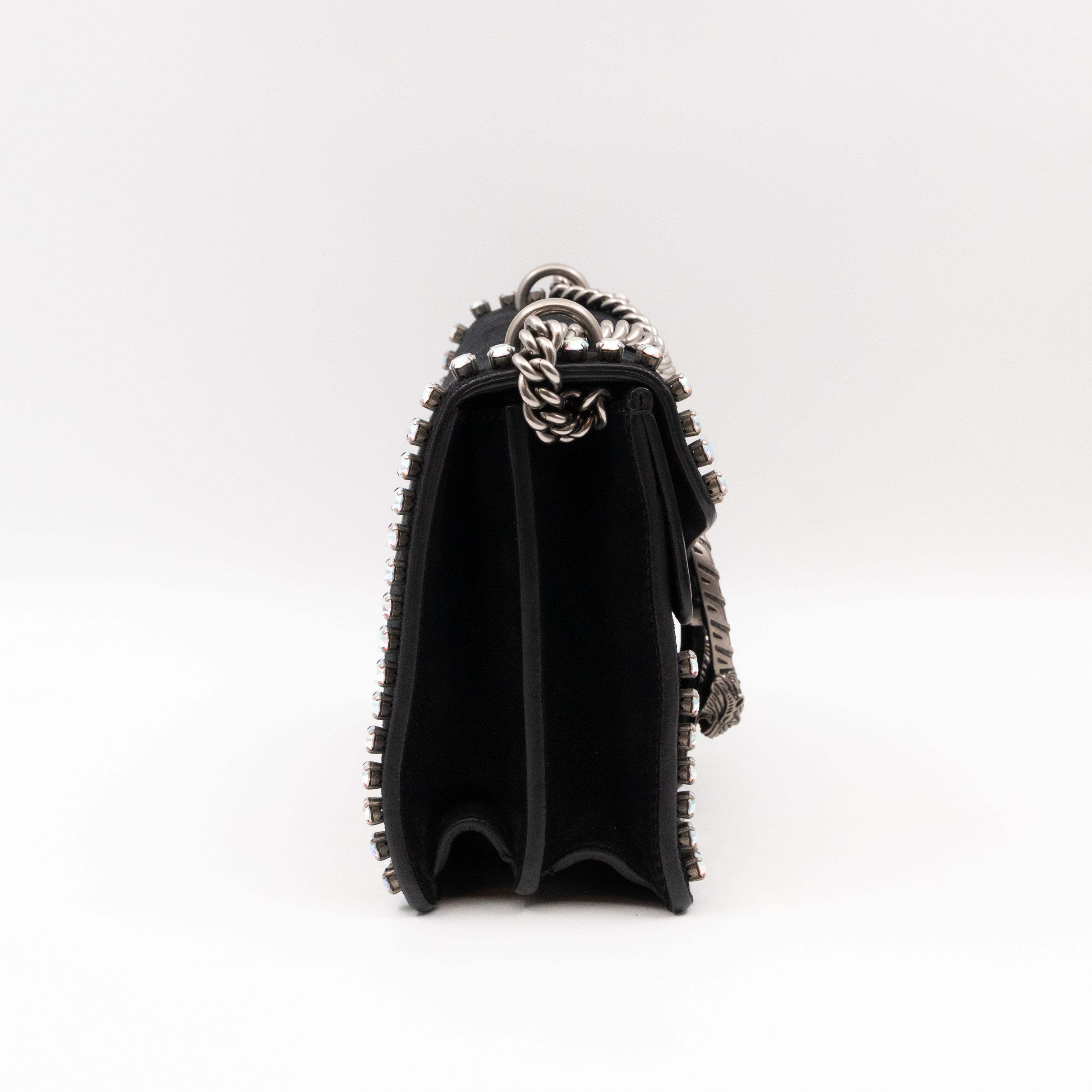 Dionysus Small Black Suede Leather with Crystal