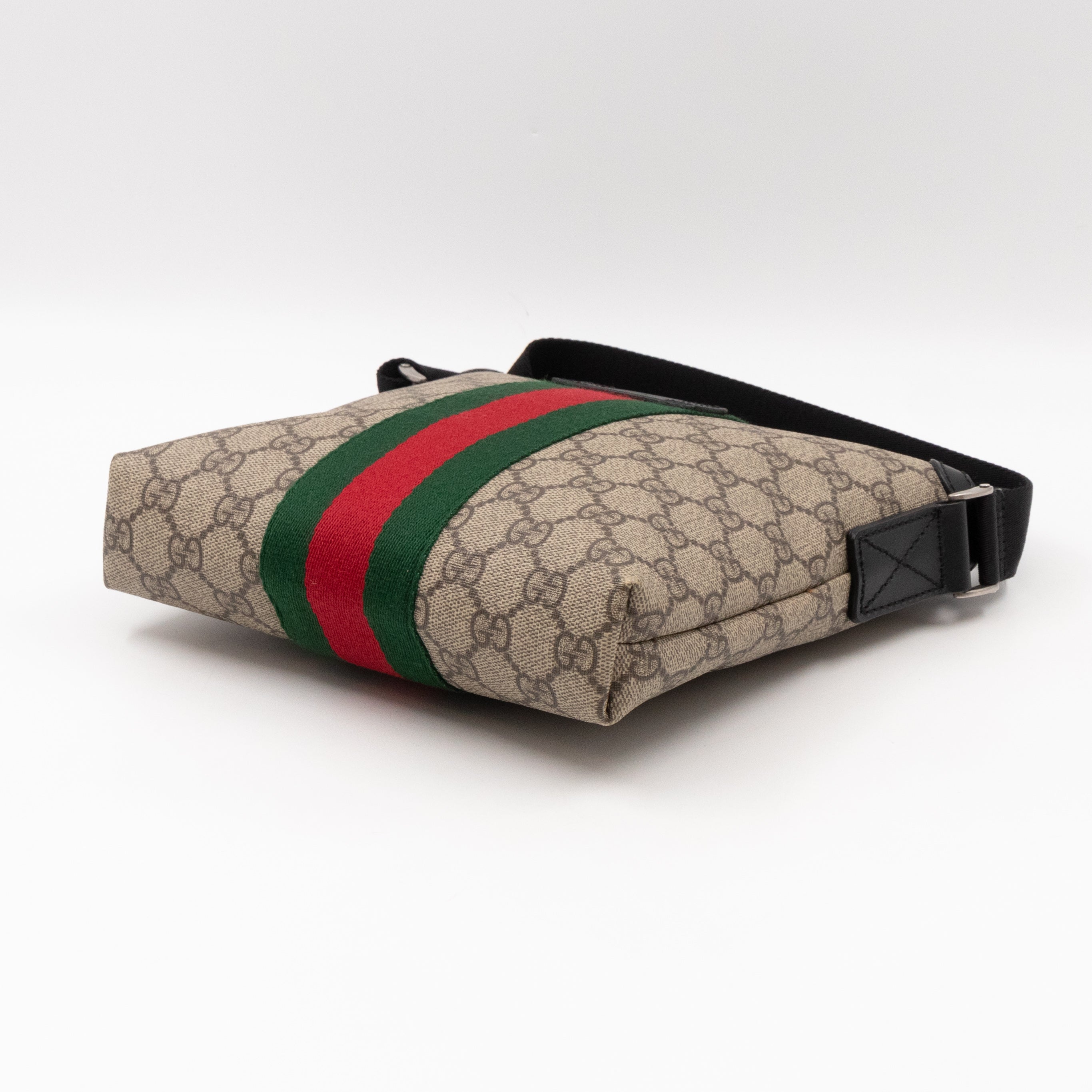 Messenger Small GG Supreme with Web Stripe Black Leather