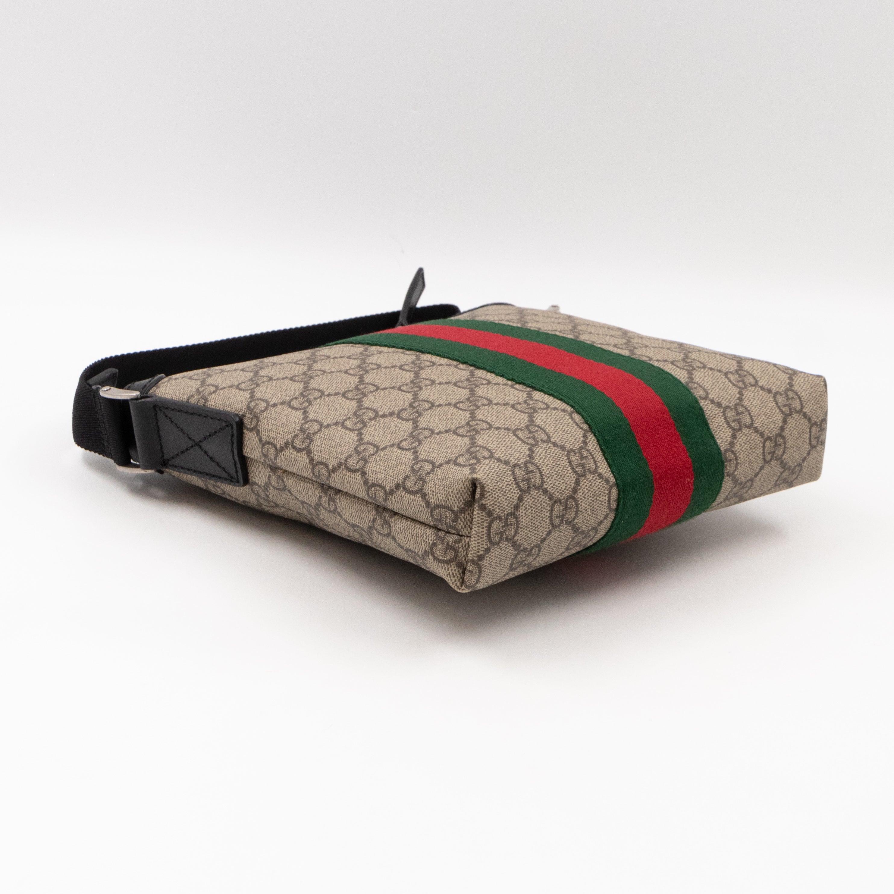 Messenger Small GG Supreme with Web Stripe Black Leather