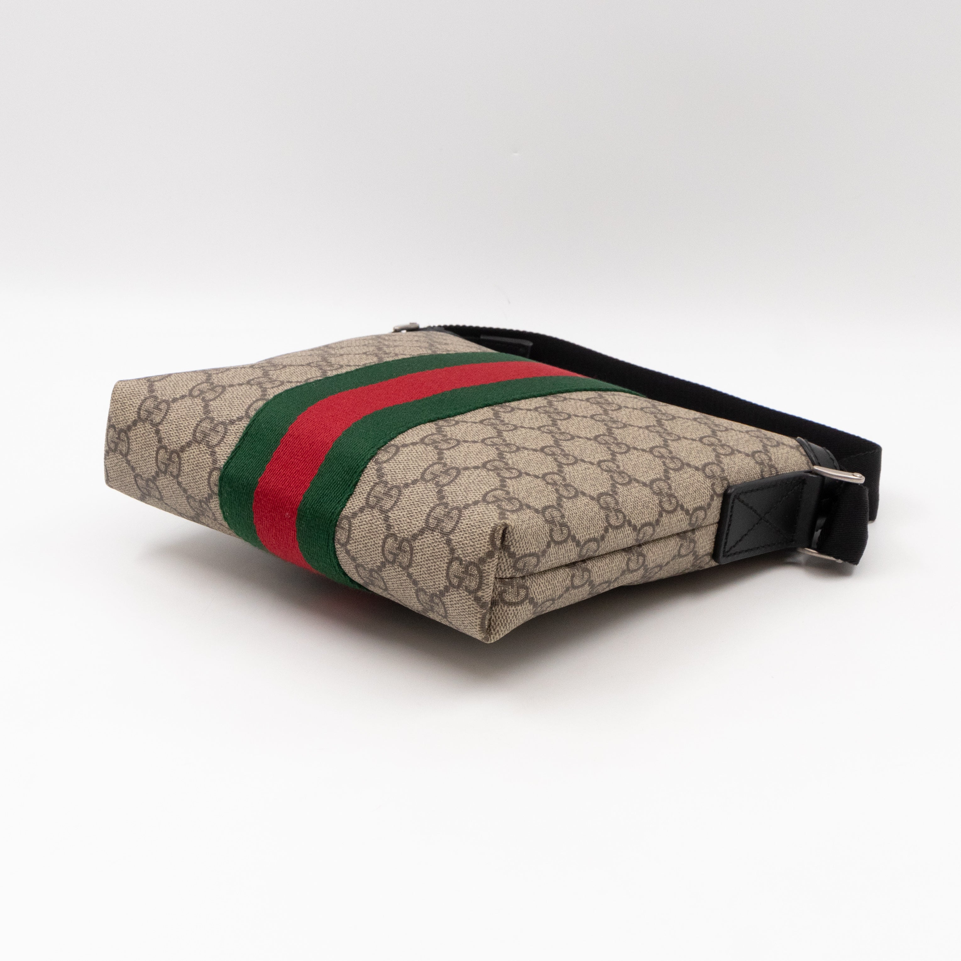 Messenger Small GG Supreme with Web Stripe Black Leather