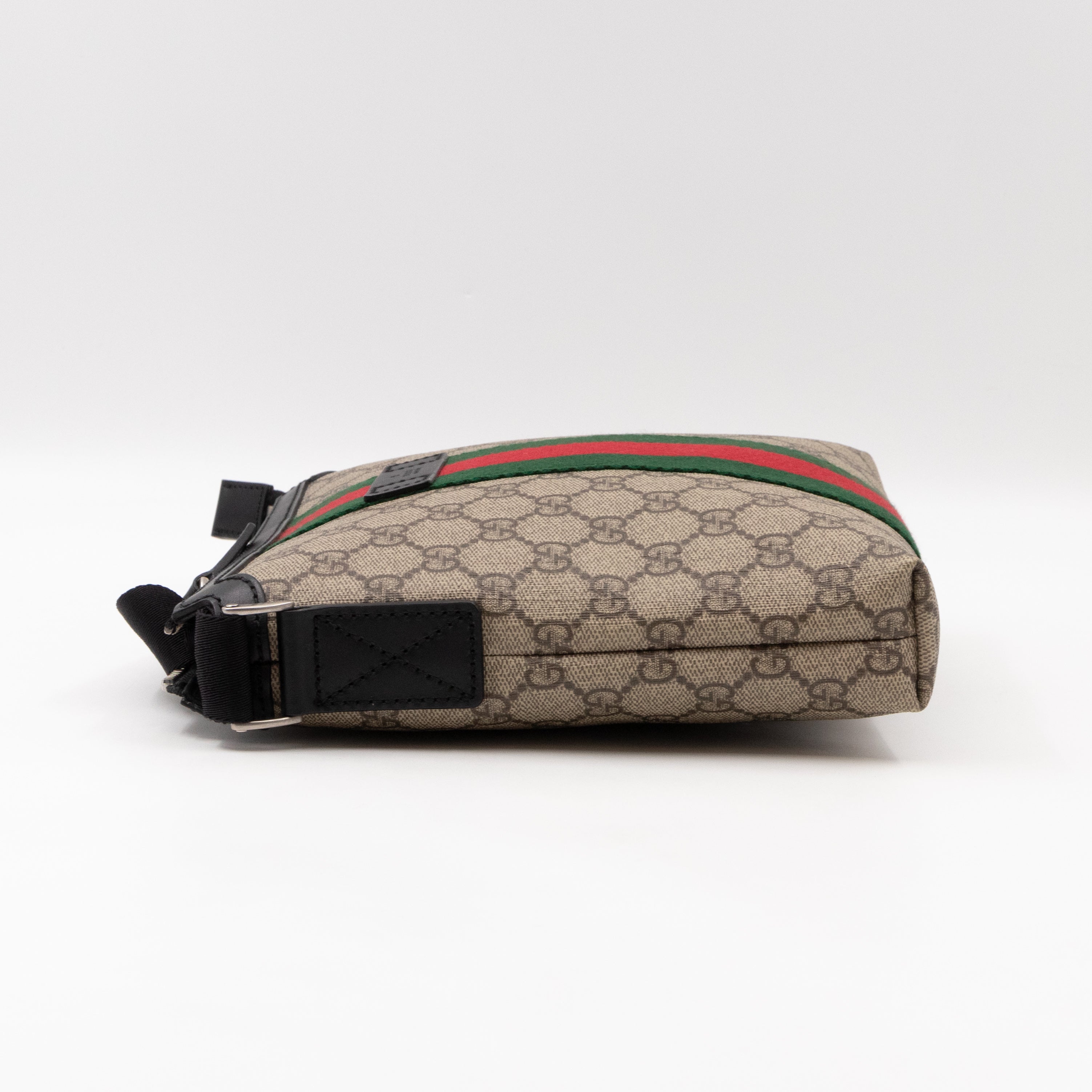 Messenger Small GG Supreme with Web Stripe Black Leather
