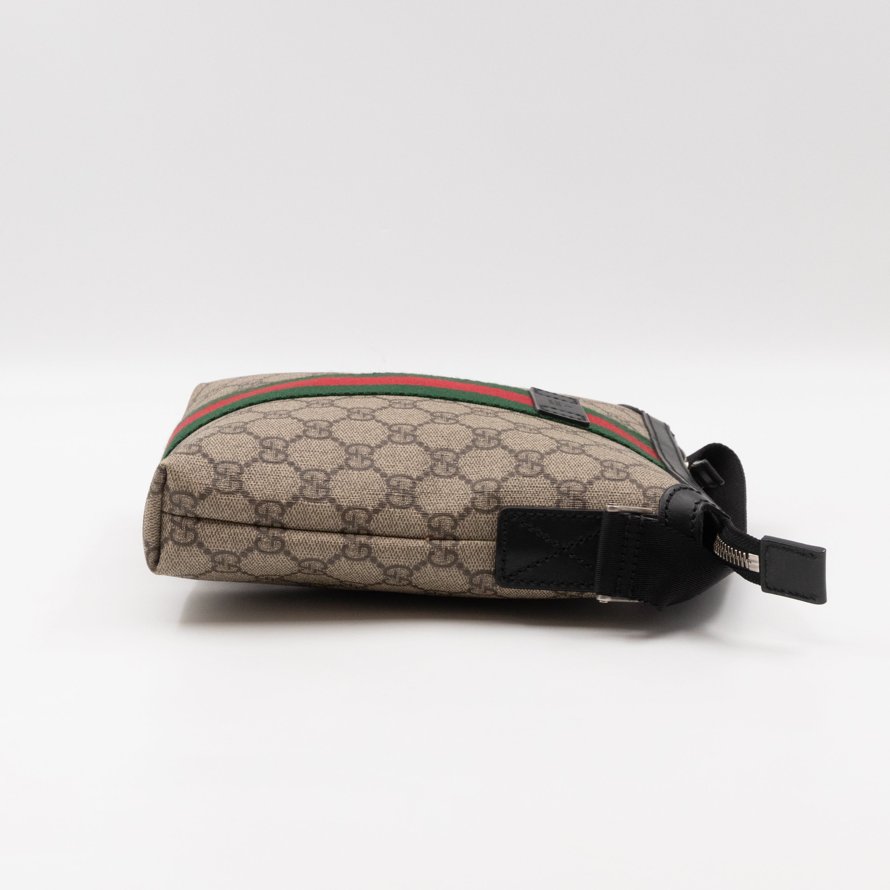 Messenger Small GG Supreme with Web Stripe Black Leather