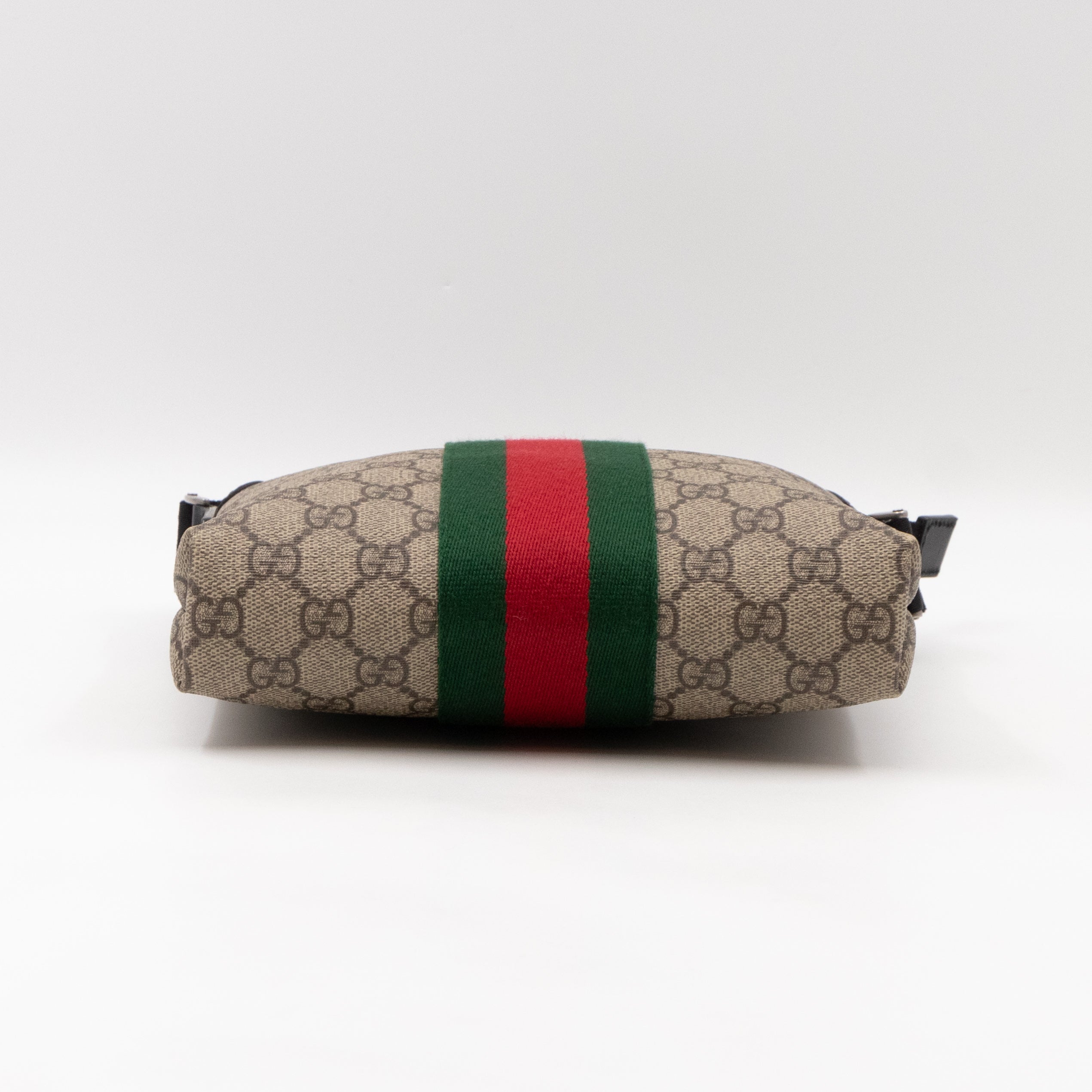 Messenger Small GG Supreme with Web Stripe Black Leather