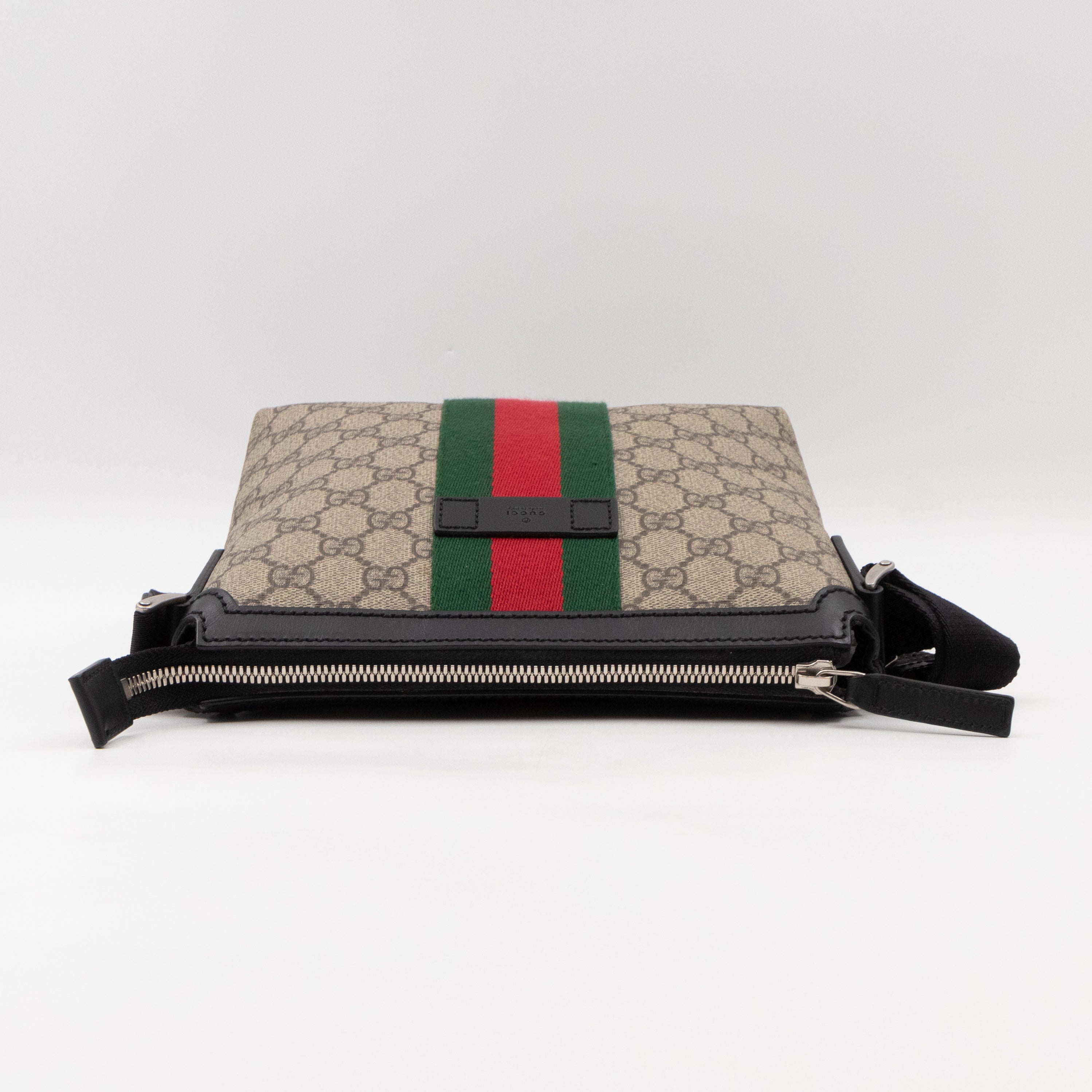 Messenger Small GG Supreme with Web Stripe Black Leather