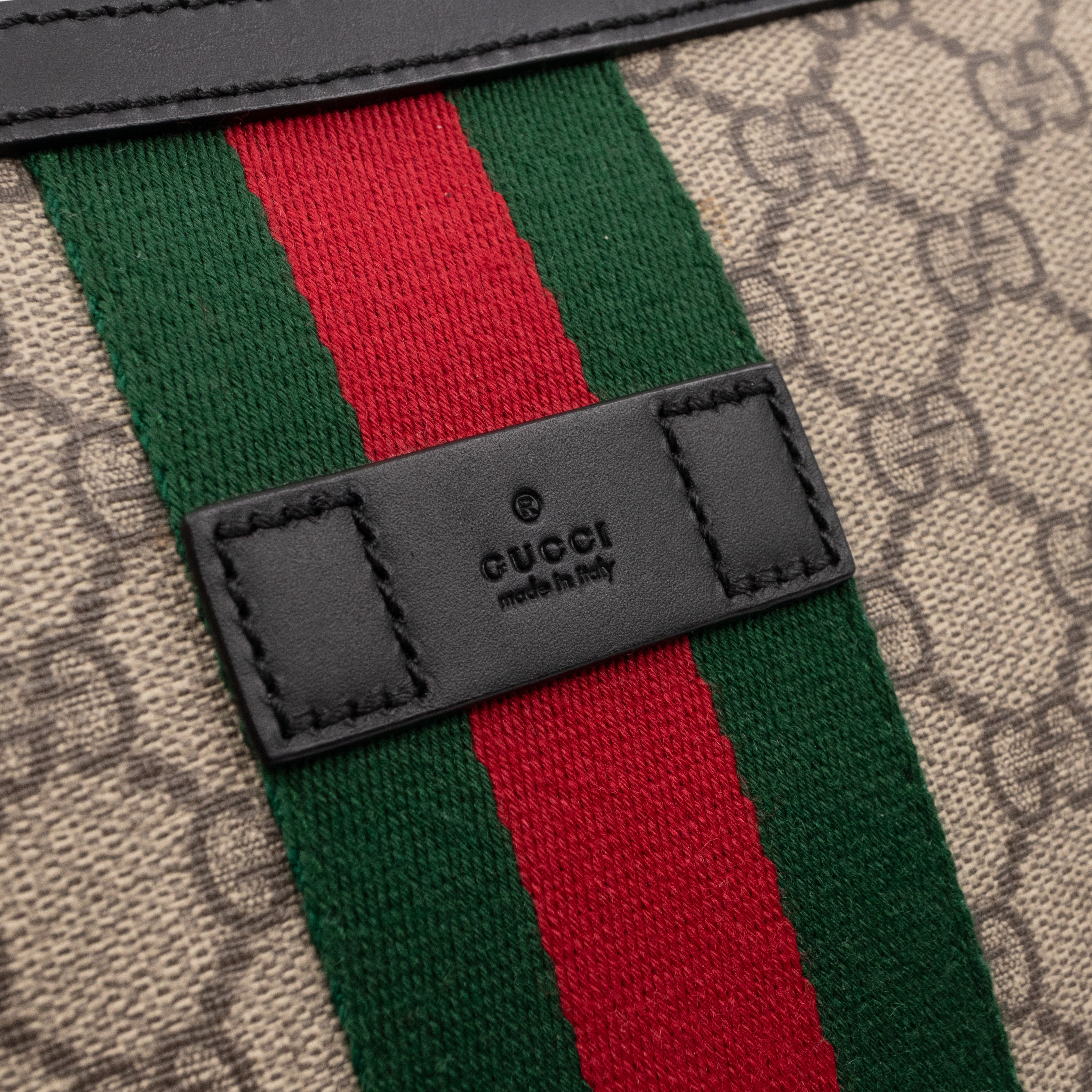 Messenger Small GG Supreme with Web Stripe Black Leather