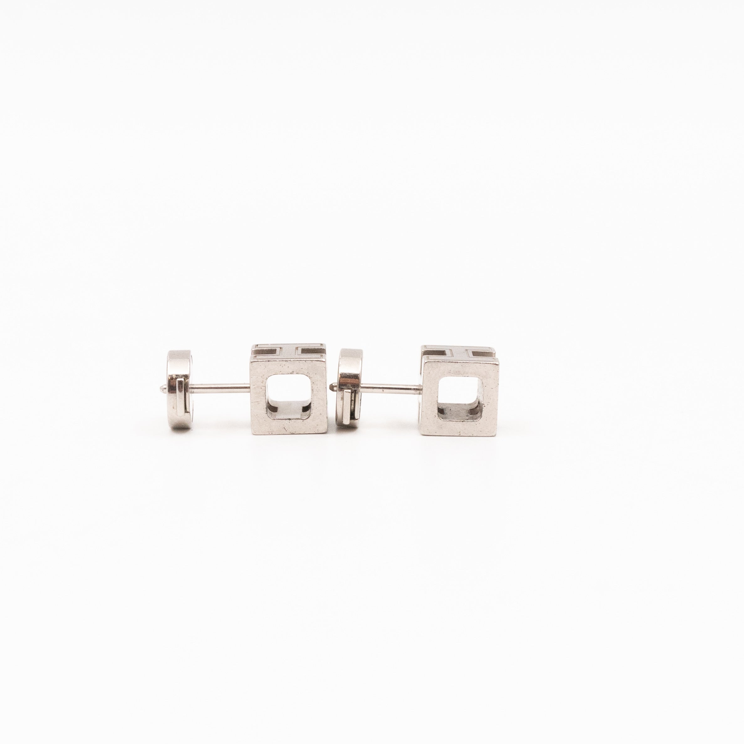 Cage d'H Earrings White Palladium