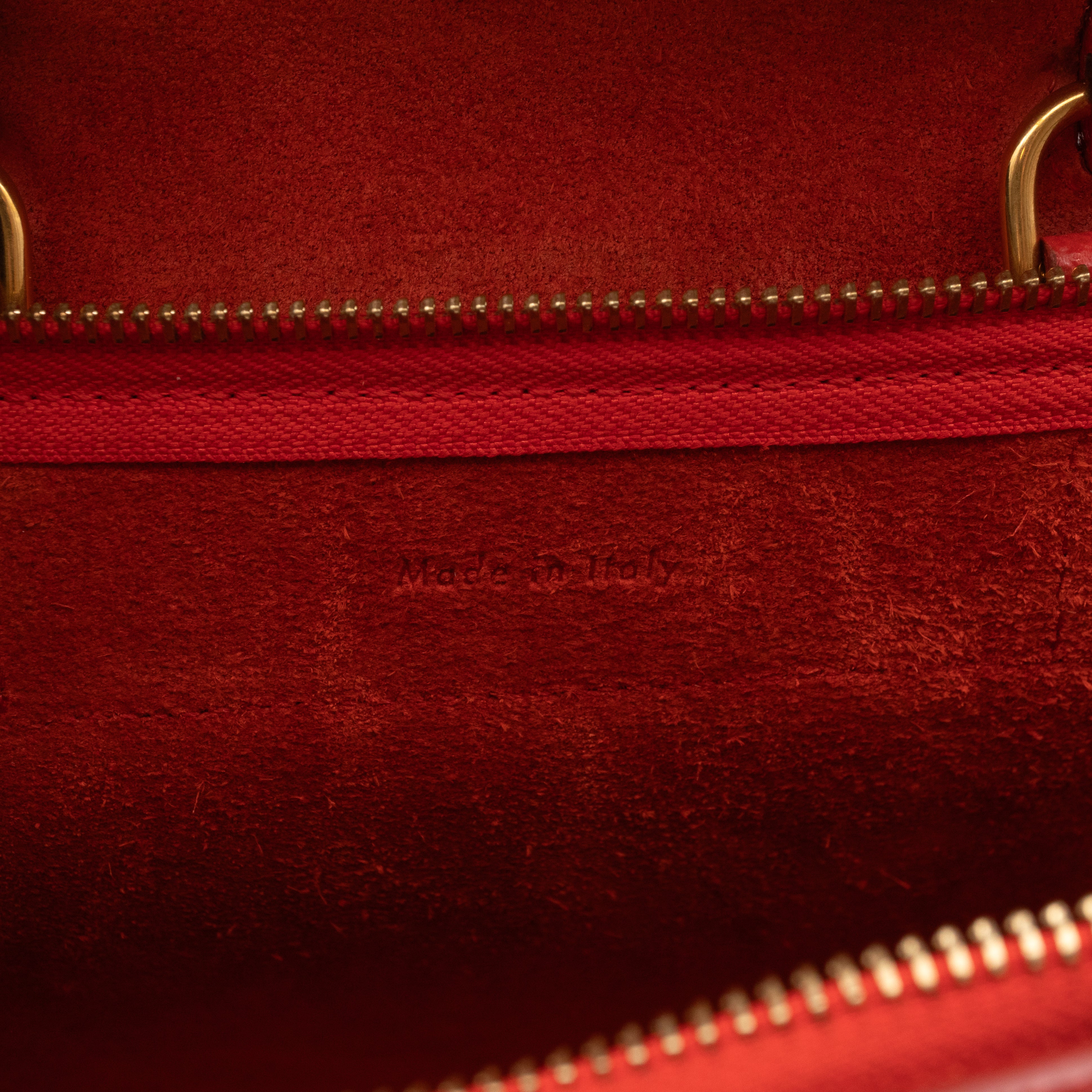 Nano Belt Bag Red Grained Leather