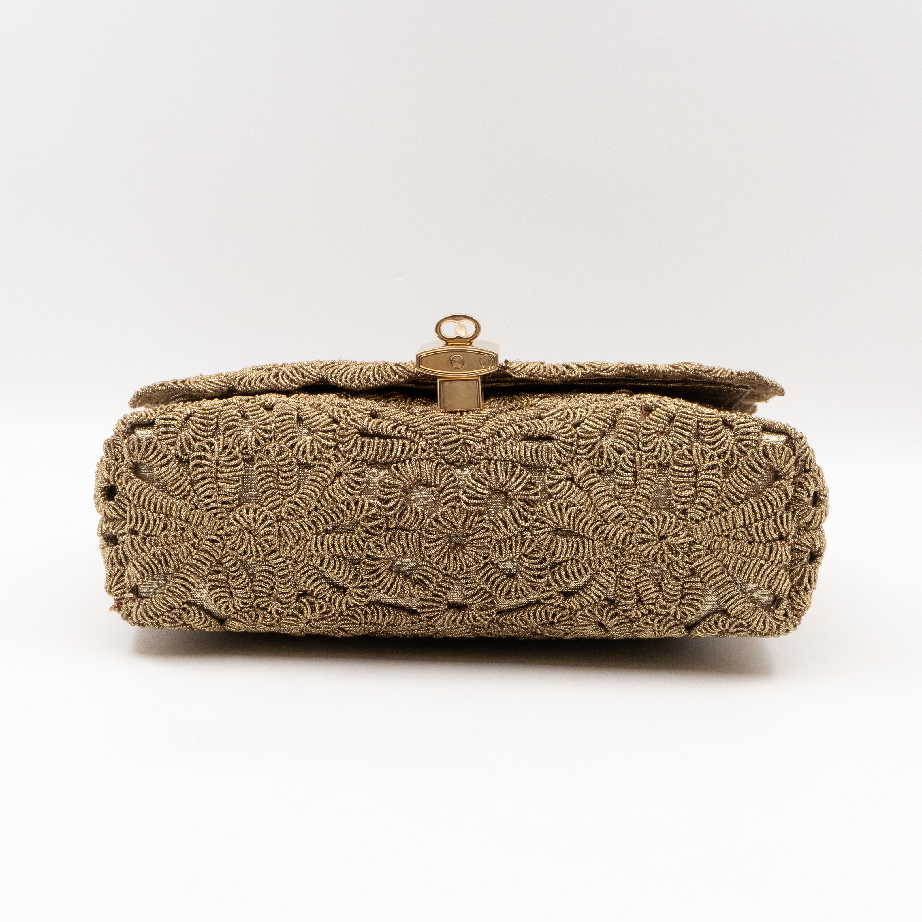 Gold Lurex Padlock Shoulder Bag