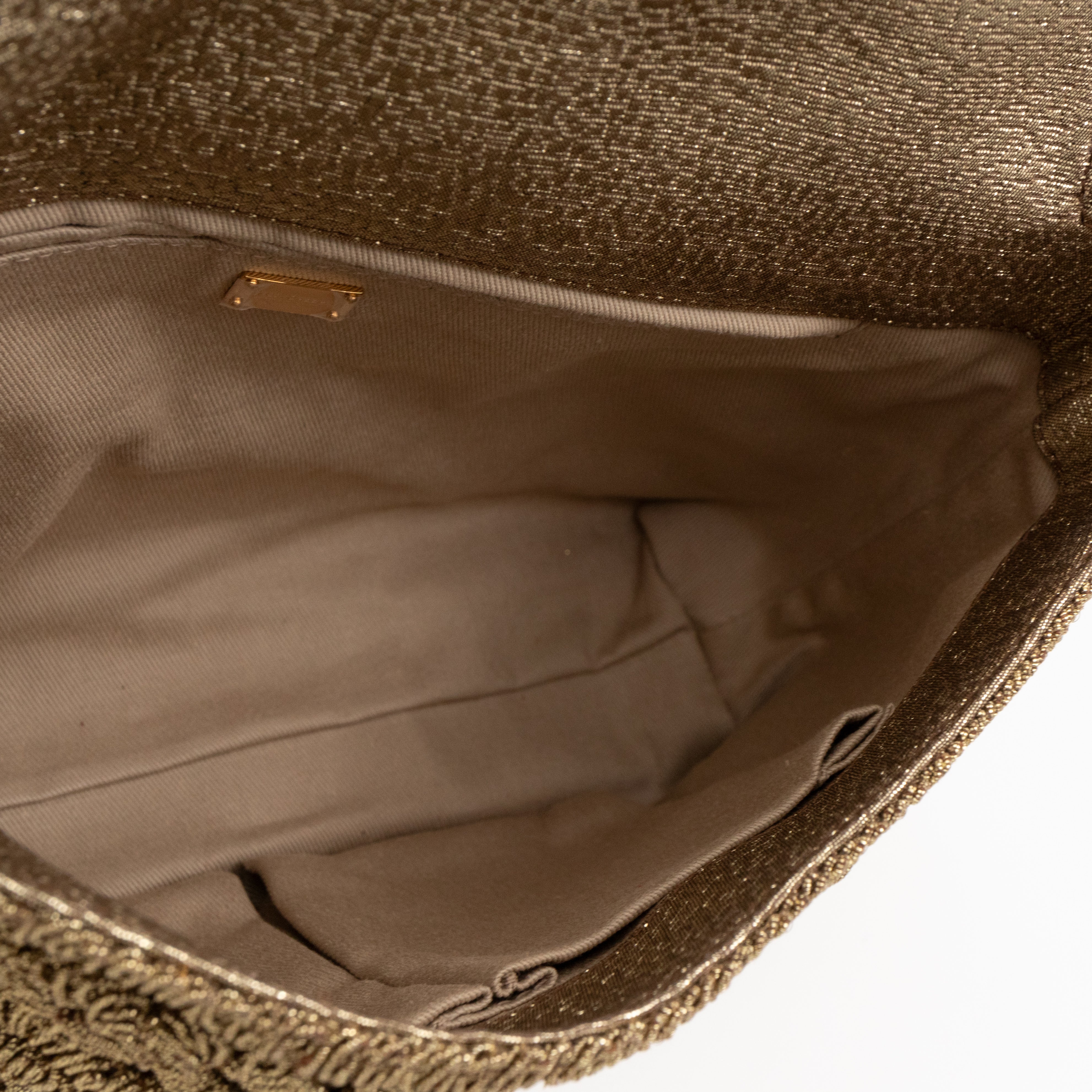 Gold Lurex Padlock Shoulder Bag