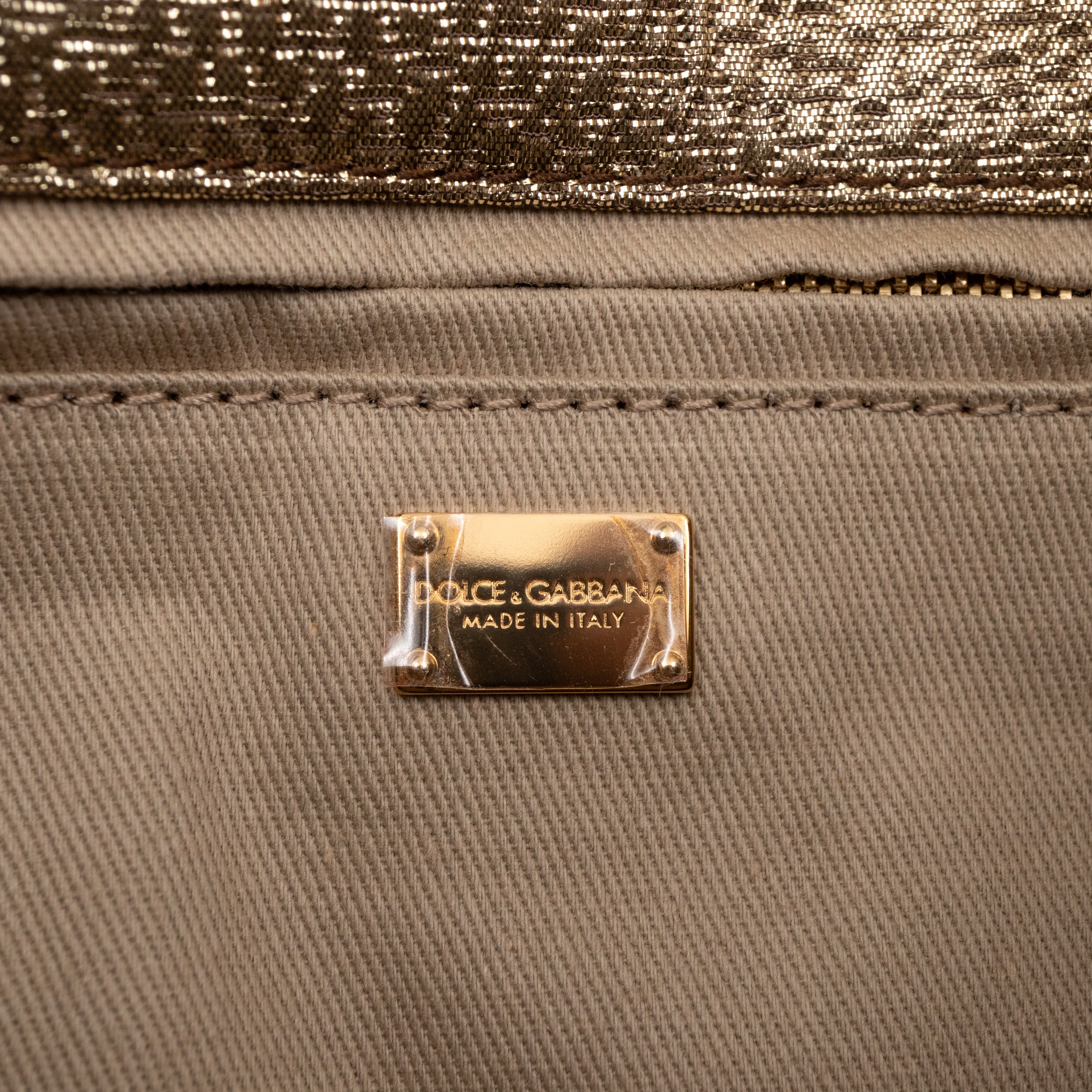 Gold Lurex Padlock Shoulder Bag